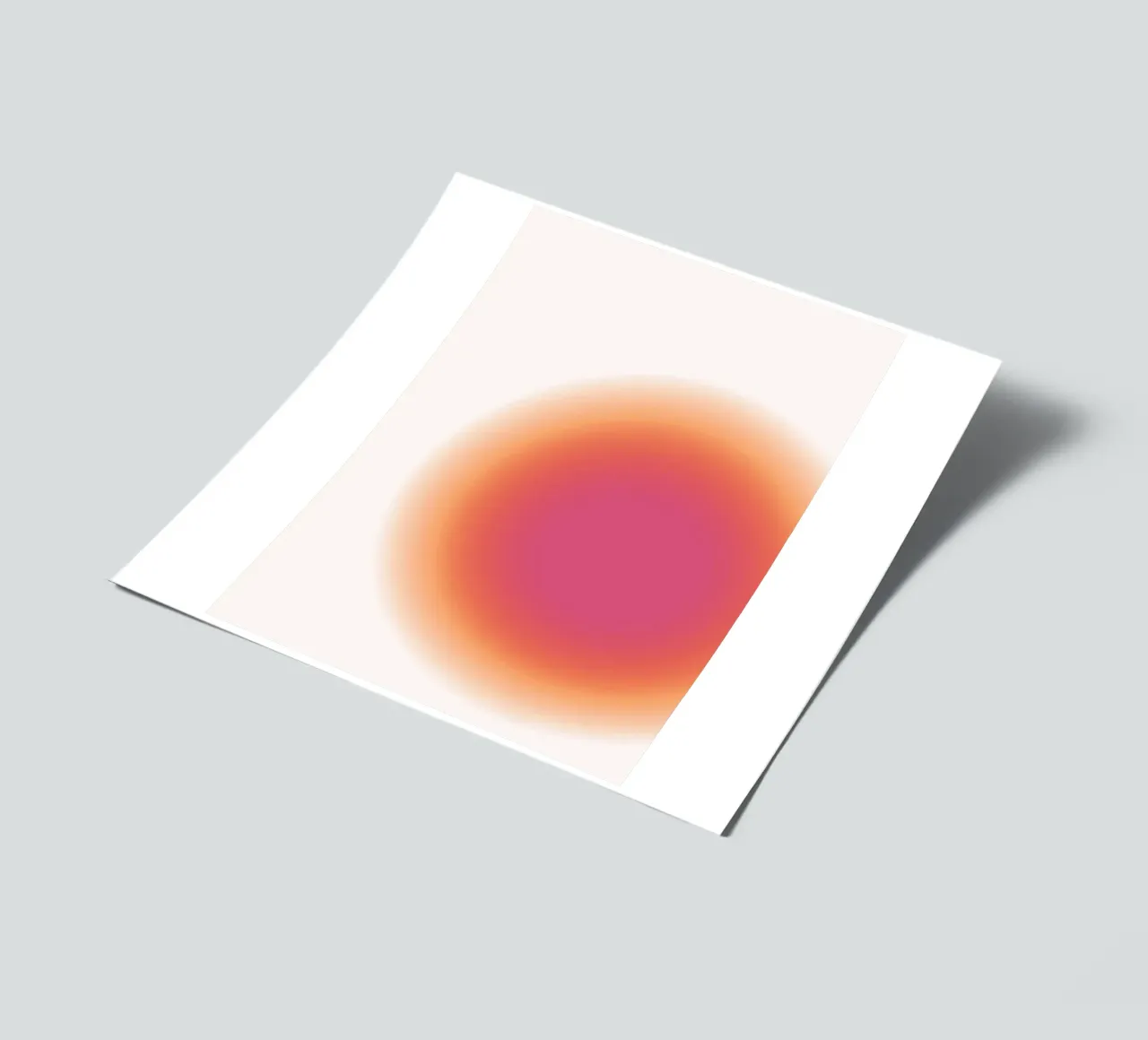 Abstract Fuchsia & Orange Aura Gradient Art Print Stickerbogen von homdeco