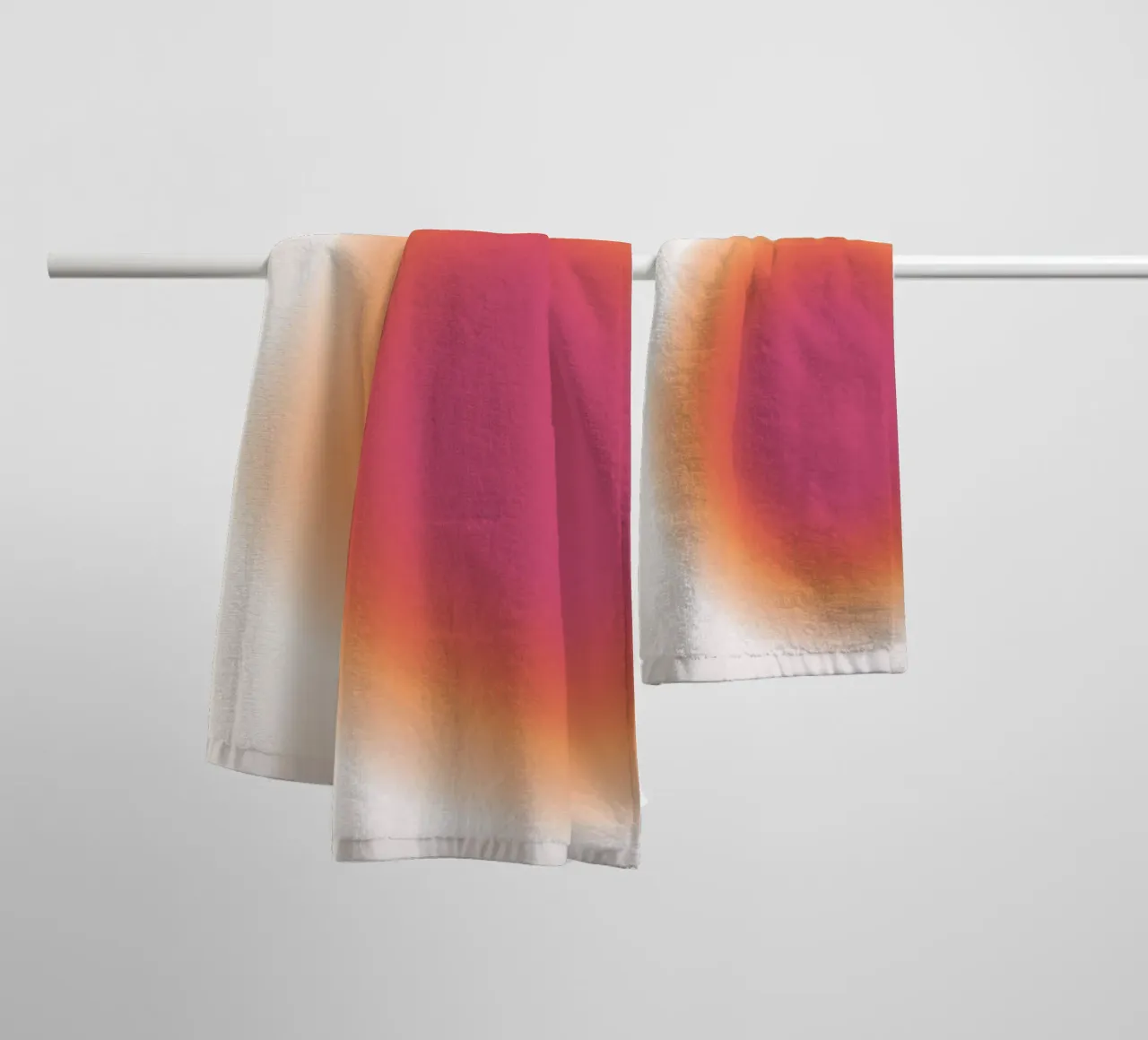 Abstract Fuchsia & Orange Aura Gradient Art Print Handtuch von homdeco
