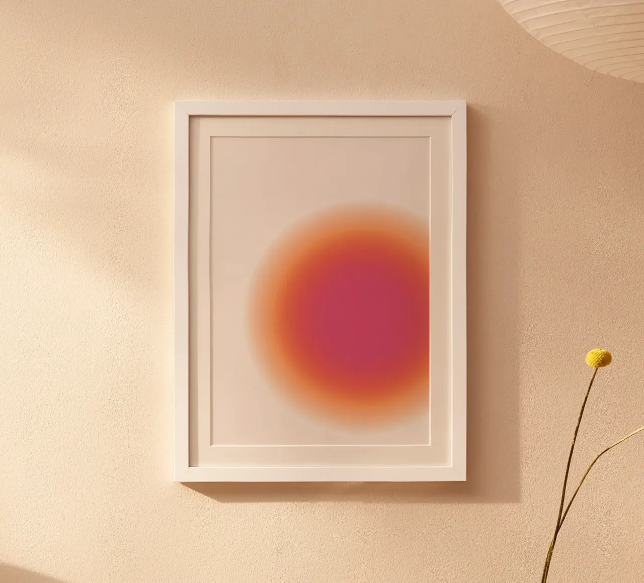 Abstract Fuchsia & Orange Aura Gradient Art Print hahnemühle de homdeco