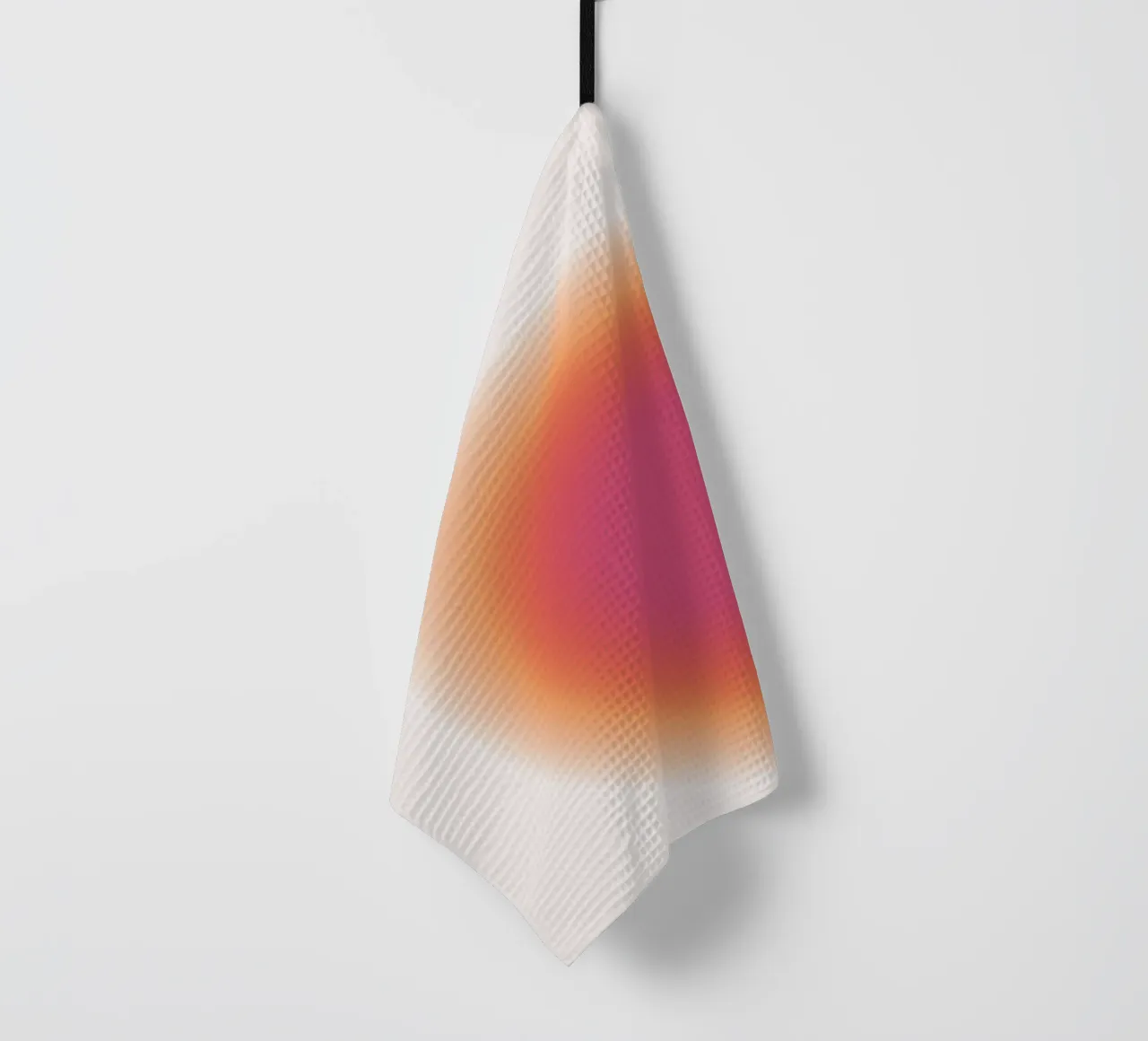 Abstract Fuchsia & Orange Aura Gradient Art Print torchon de homdeco