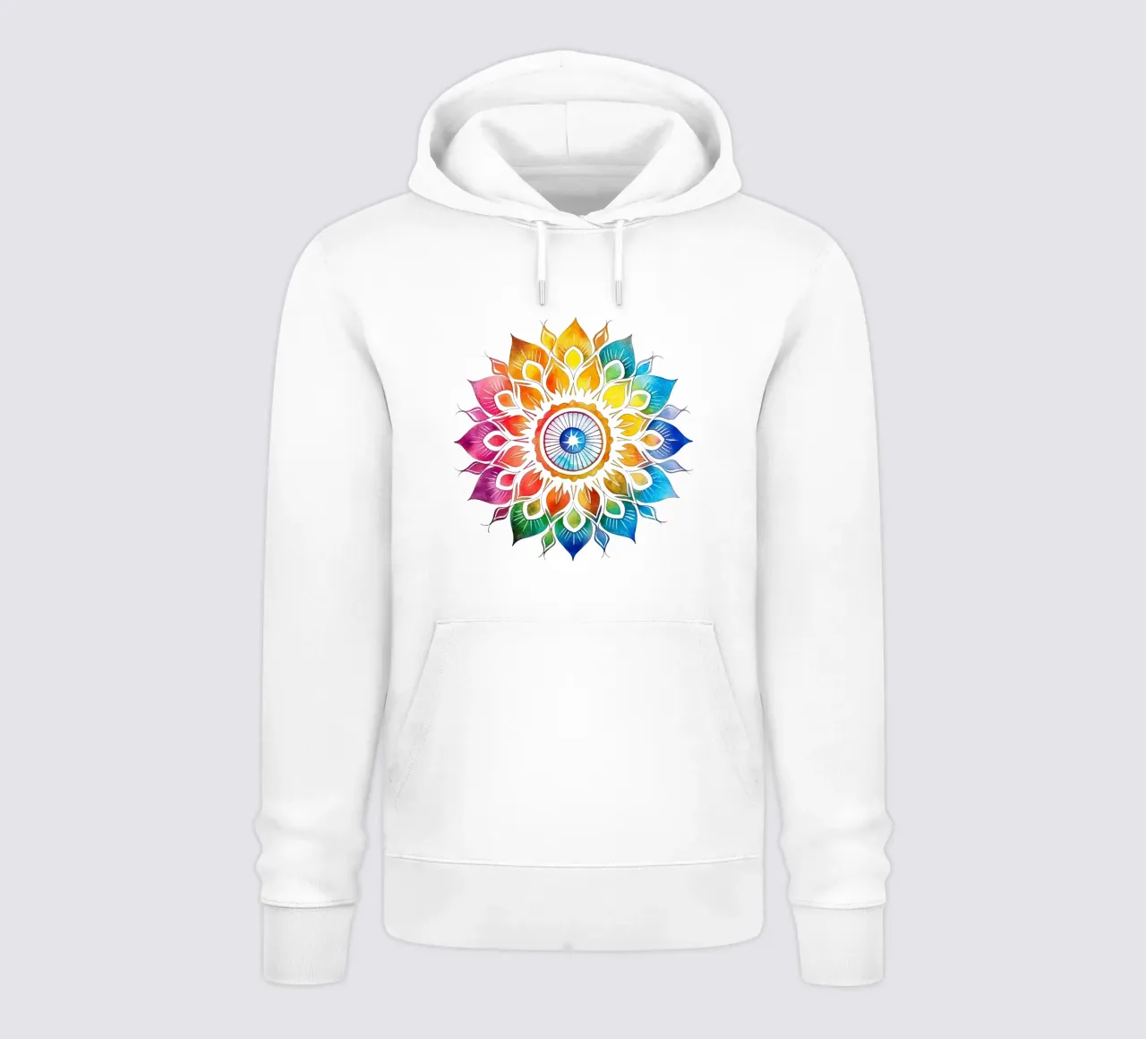 Mandala arcobaleno acquerellato felpa con cappuccio da Spiritual Touch