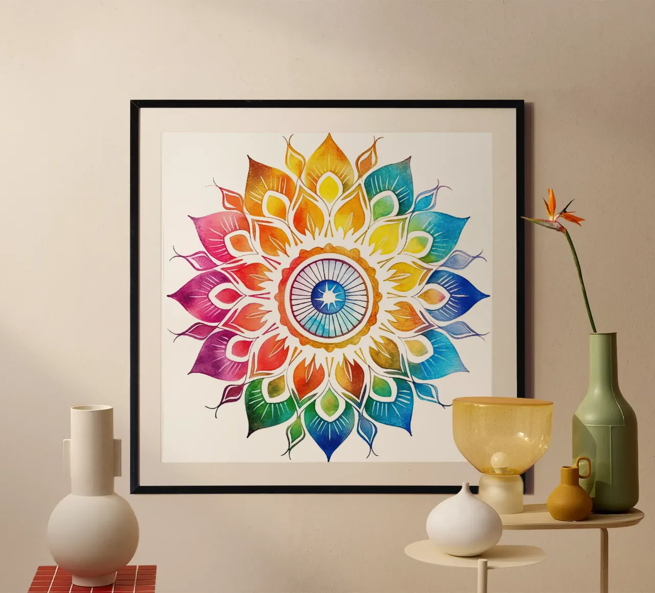 Mandala arco iris de acuarela hahnemühle de Spiritual Touch