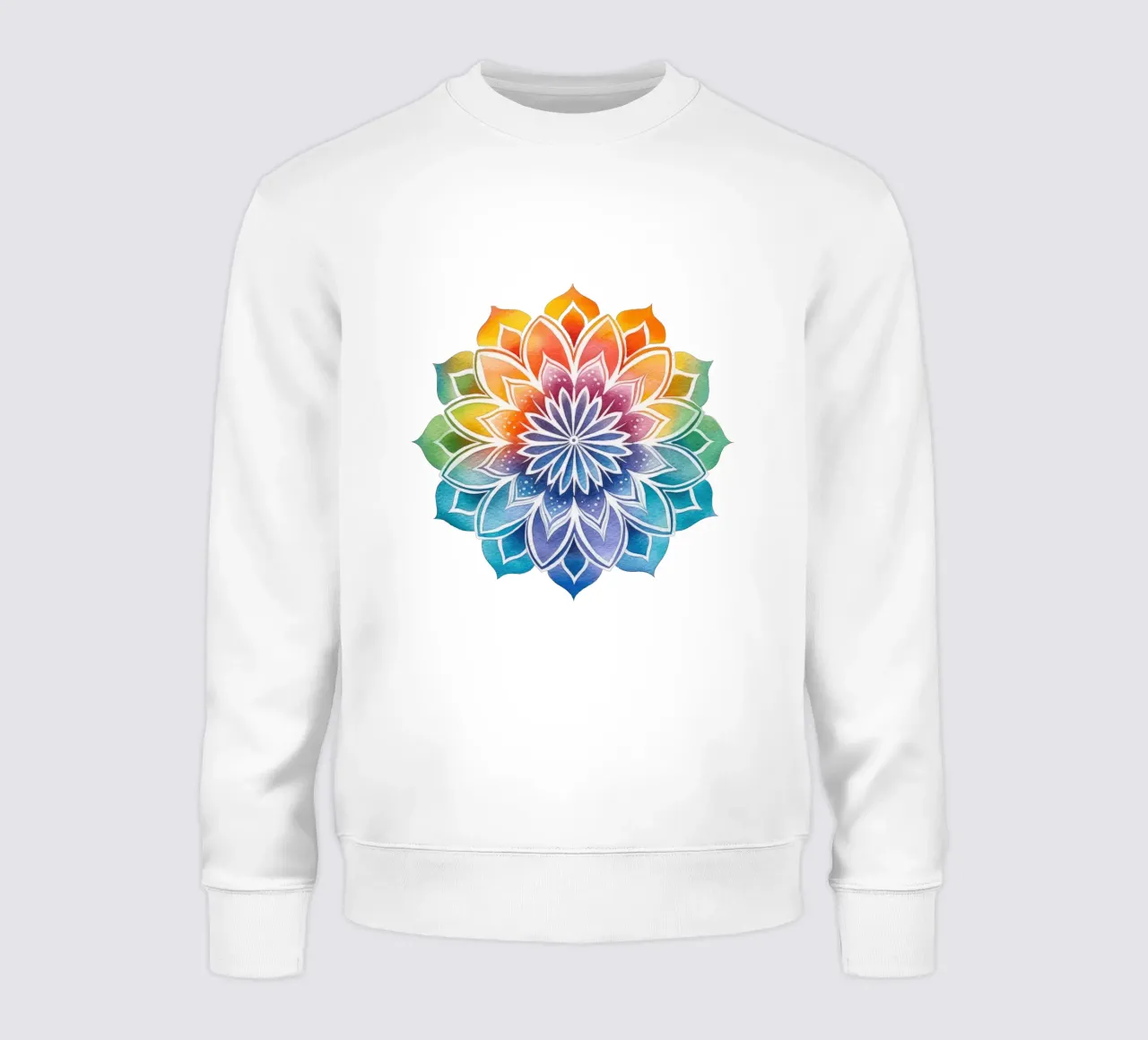 Mandala arcobaleno acquerellato felpa da Spiritual Touch