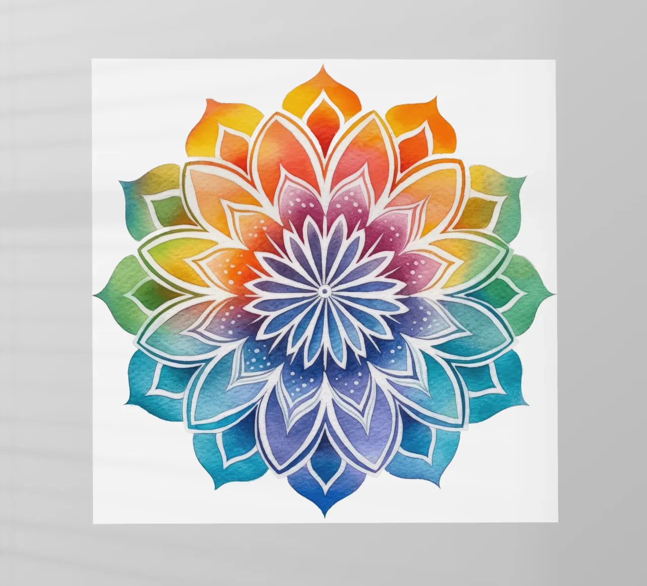 Mandala arcobaleno acquerellato pellicola backlit da Spiritual Touch