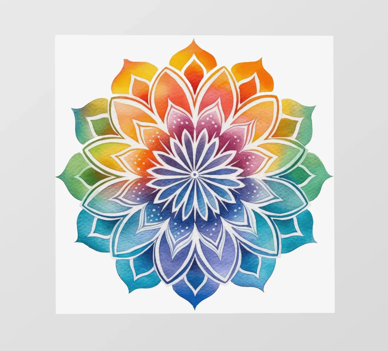 Mandala arcobaleno acquerellato pellicola backlit da Spiritual Touch