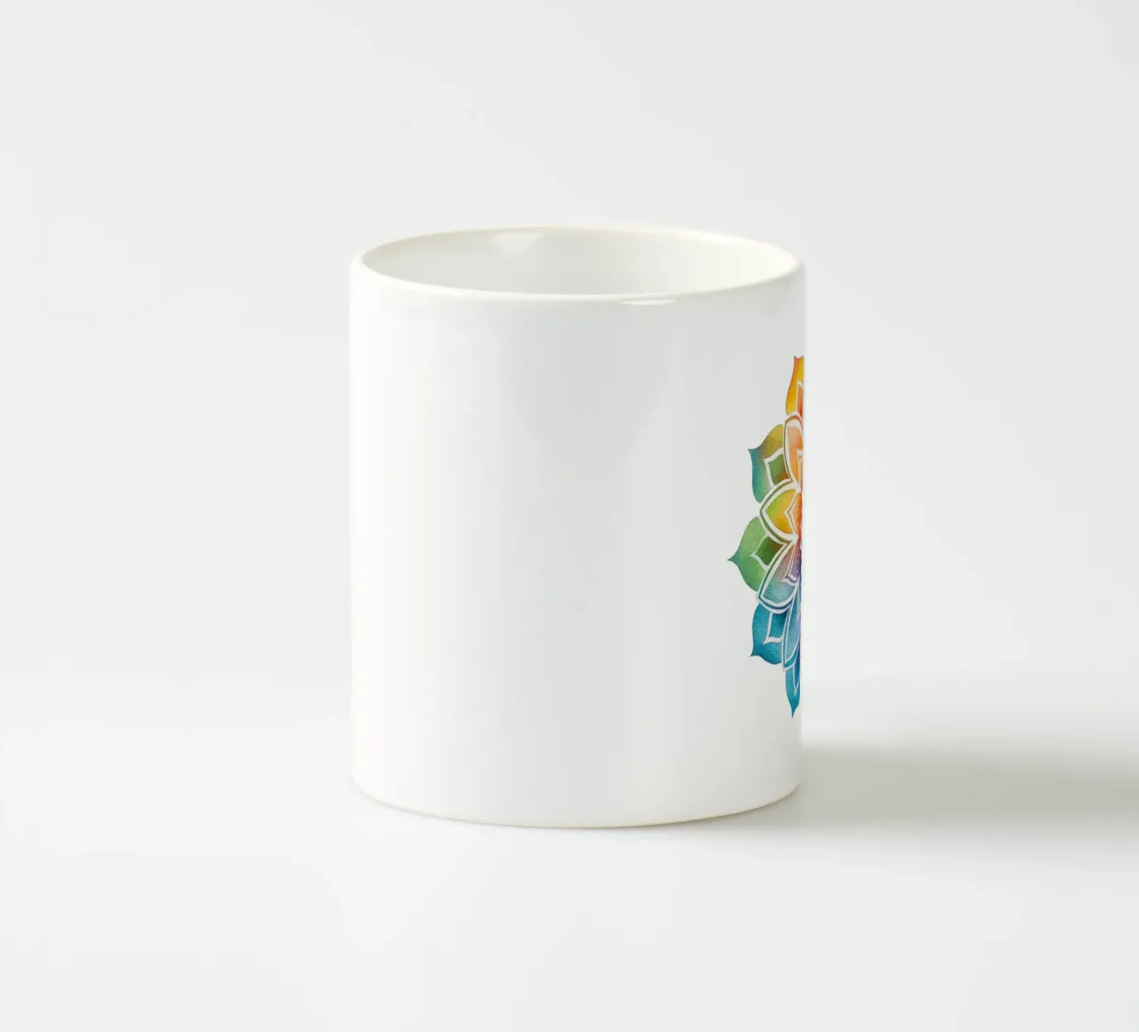 Mandala arcobaleno acquerellato tazza in ceramica da Spiritual Touch