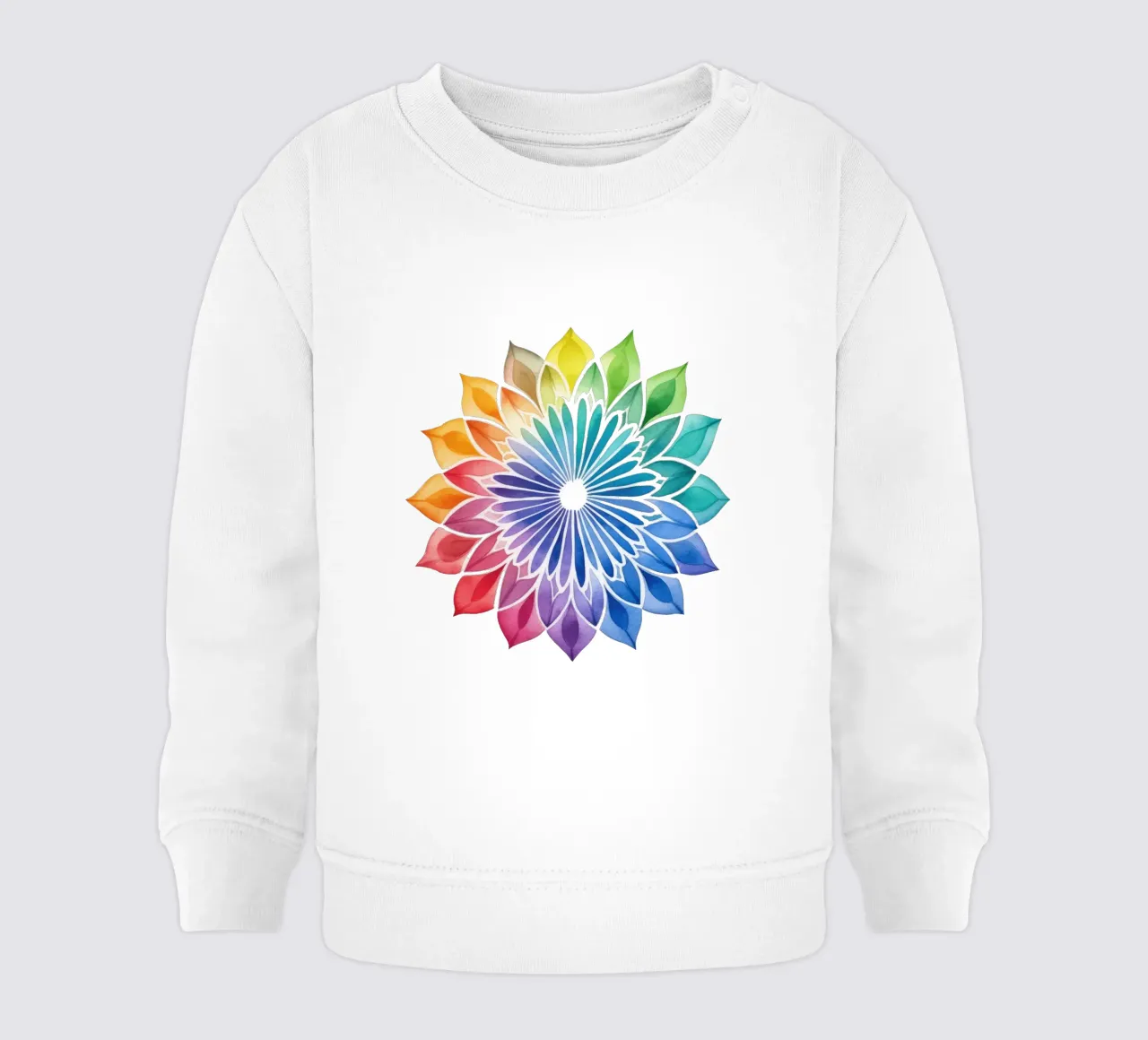 Mandala arcobaleno acquerellato felpa neonato da Spiritual Touch