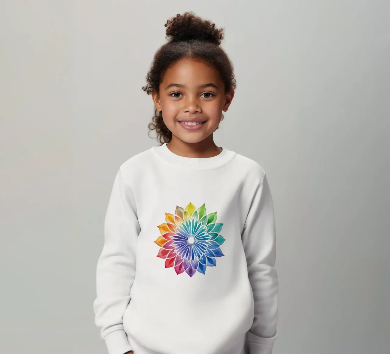 Mandala arcobaleno acquerellato felpa bambino da Spiritual Touch