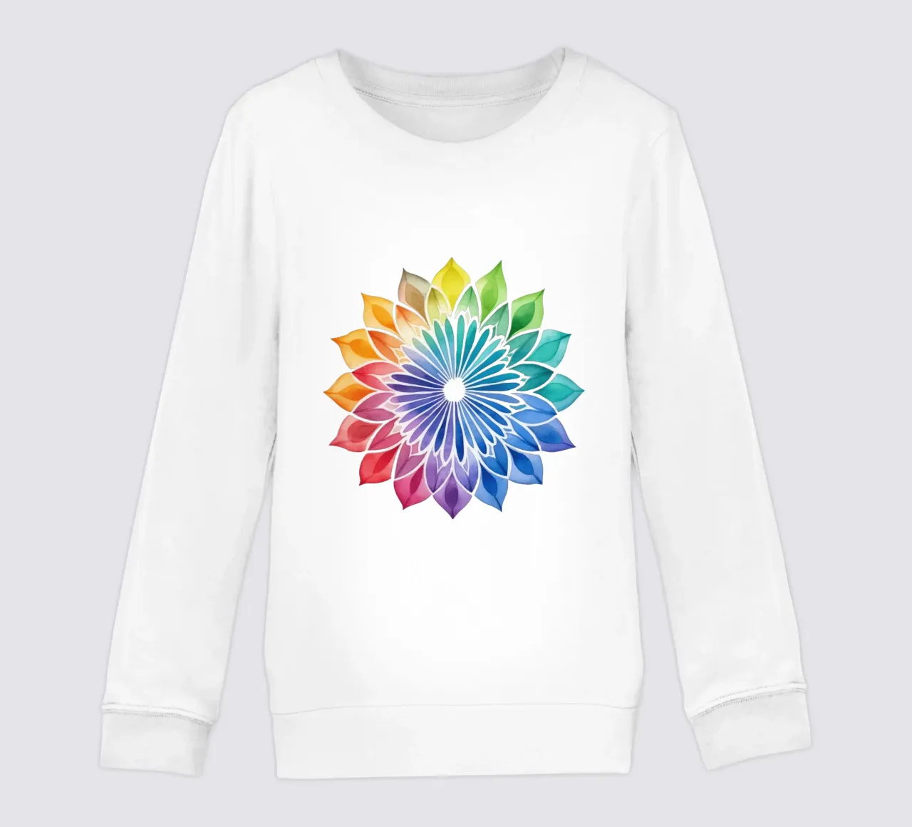 Mandala arcobaleno acquerellato felpa bambino da Spiritual Touch
