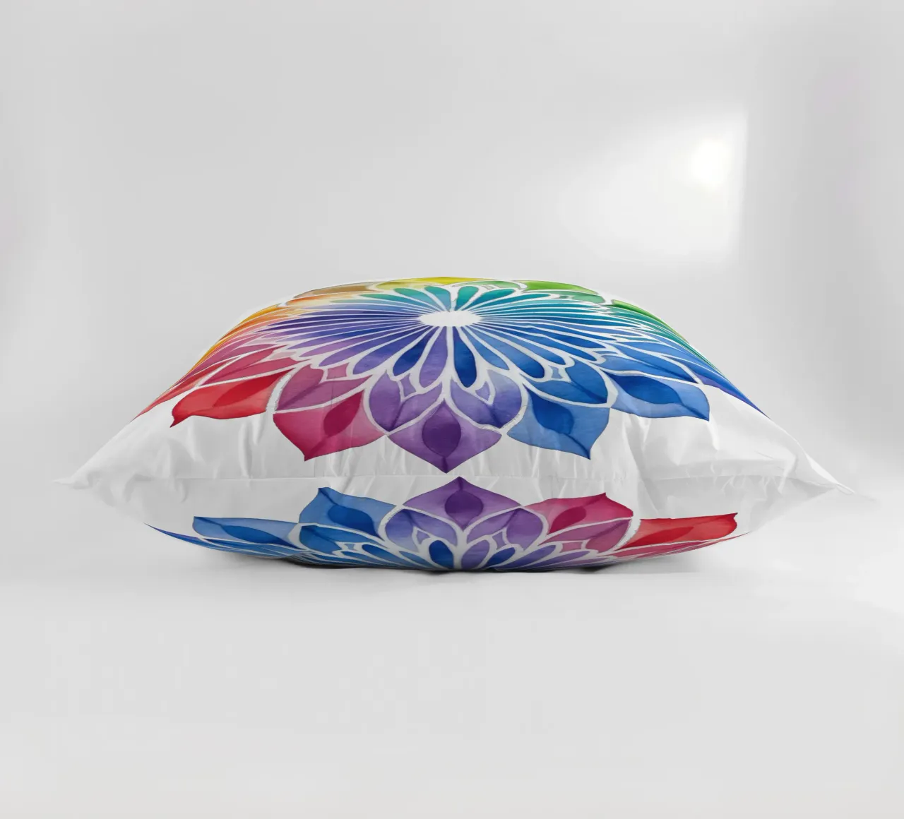 Mandala arcobaleno acquerellato cuscino da Spiritual Touch