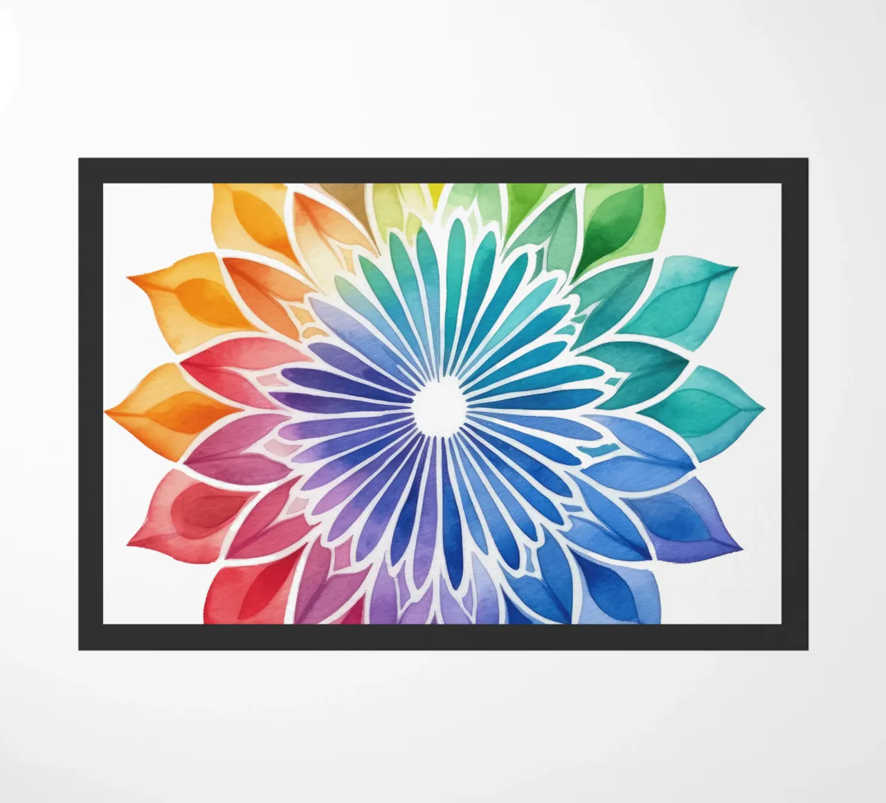 Mandala arcobaleno acquerellato zerbino da Spiritual Touch
