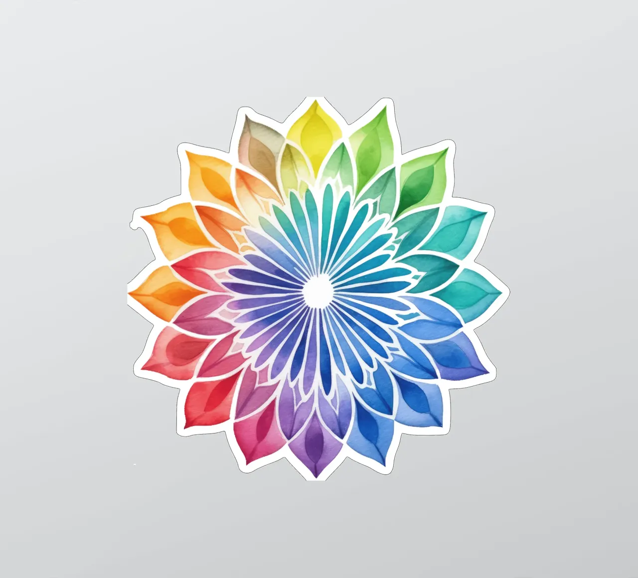 Mandala arcobaleno acquerellato adesivo da Spiritual Touch