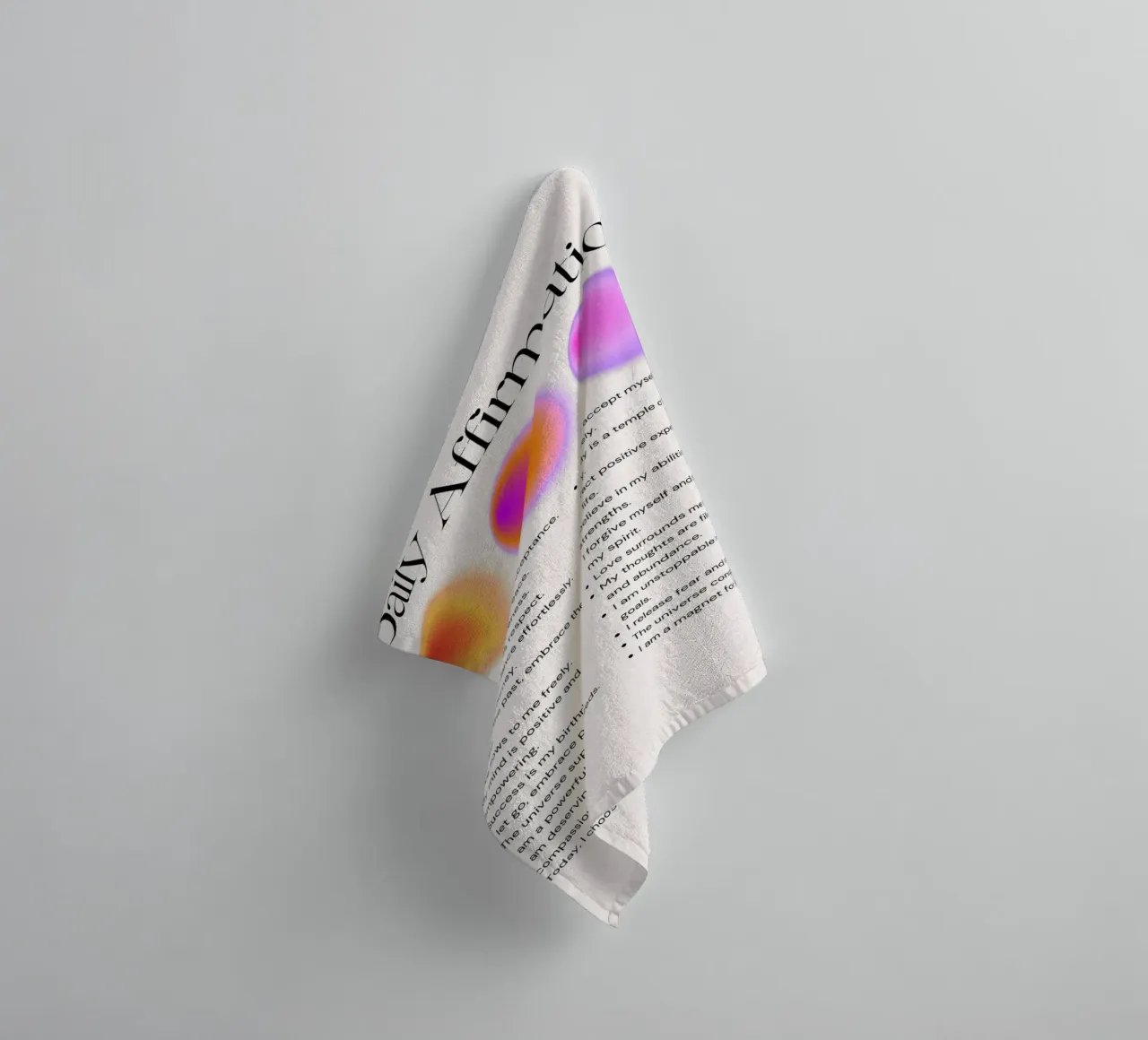 Daily Affirmation Law of Attraction Aura Poster Print towel by homdeco