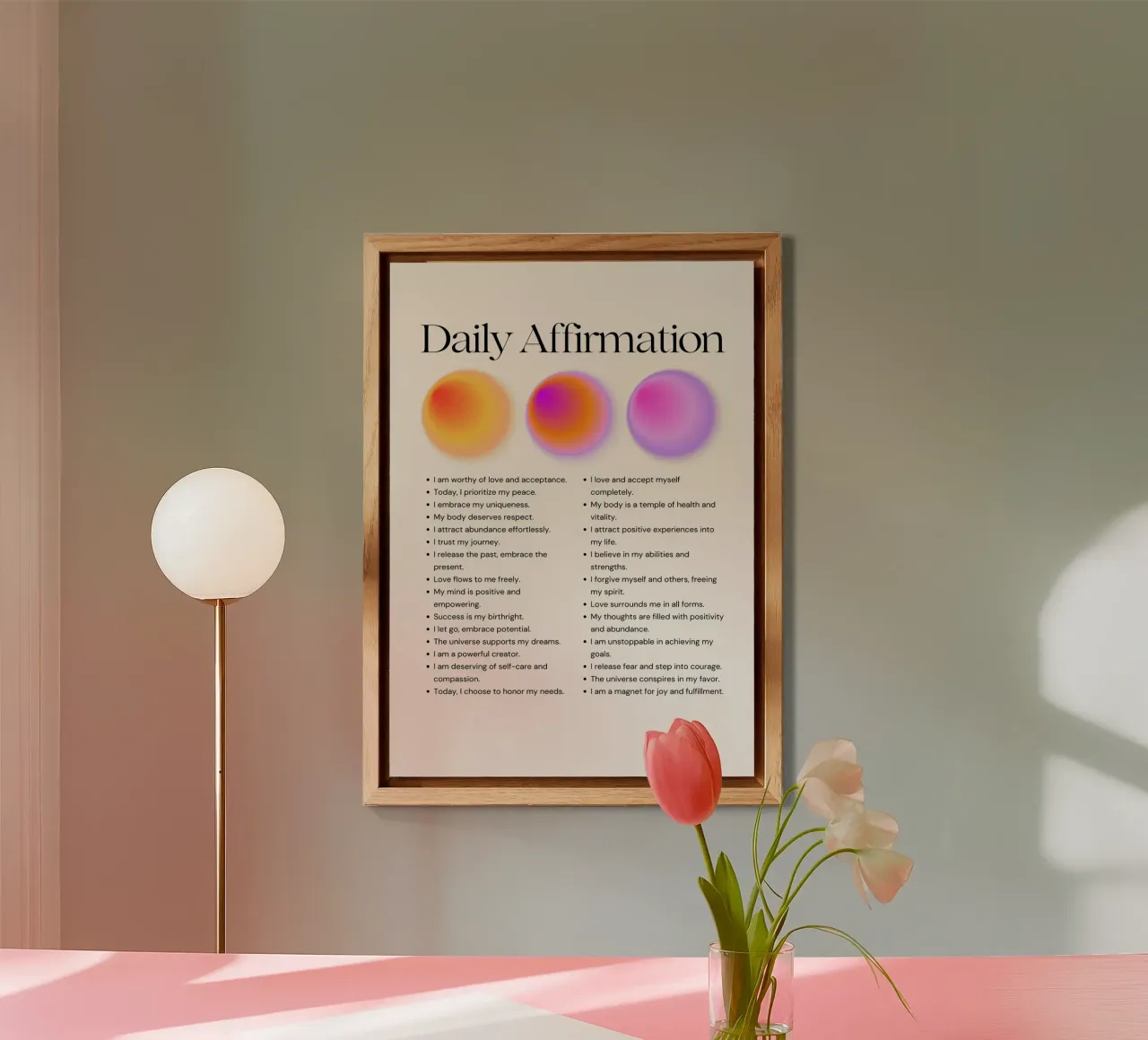 Daily Affirmation Law of Attraction Aura Poster Print alu-dibond by homdeco