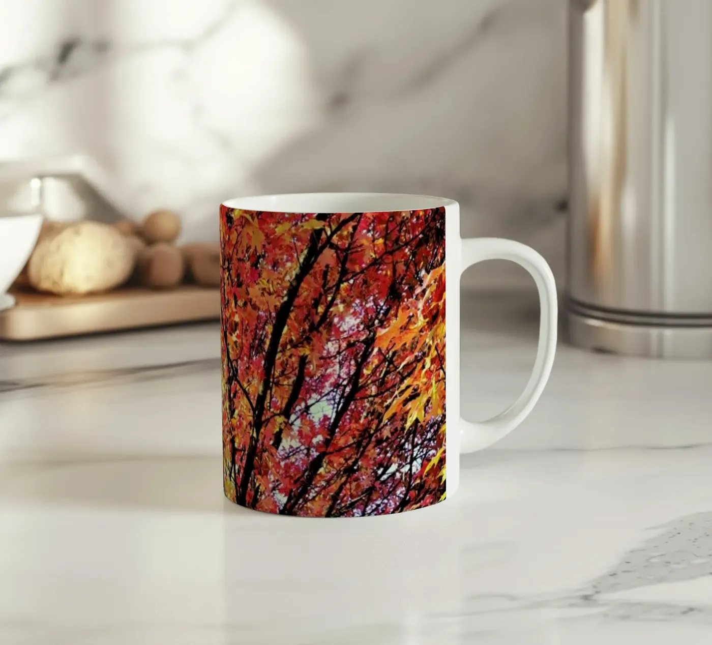 Flaming ceramic mug by Angelo Cerantola