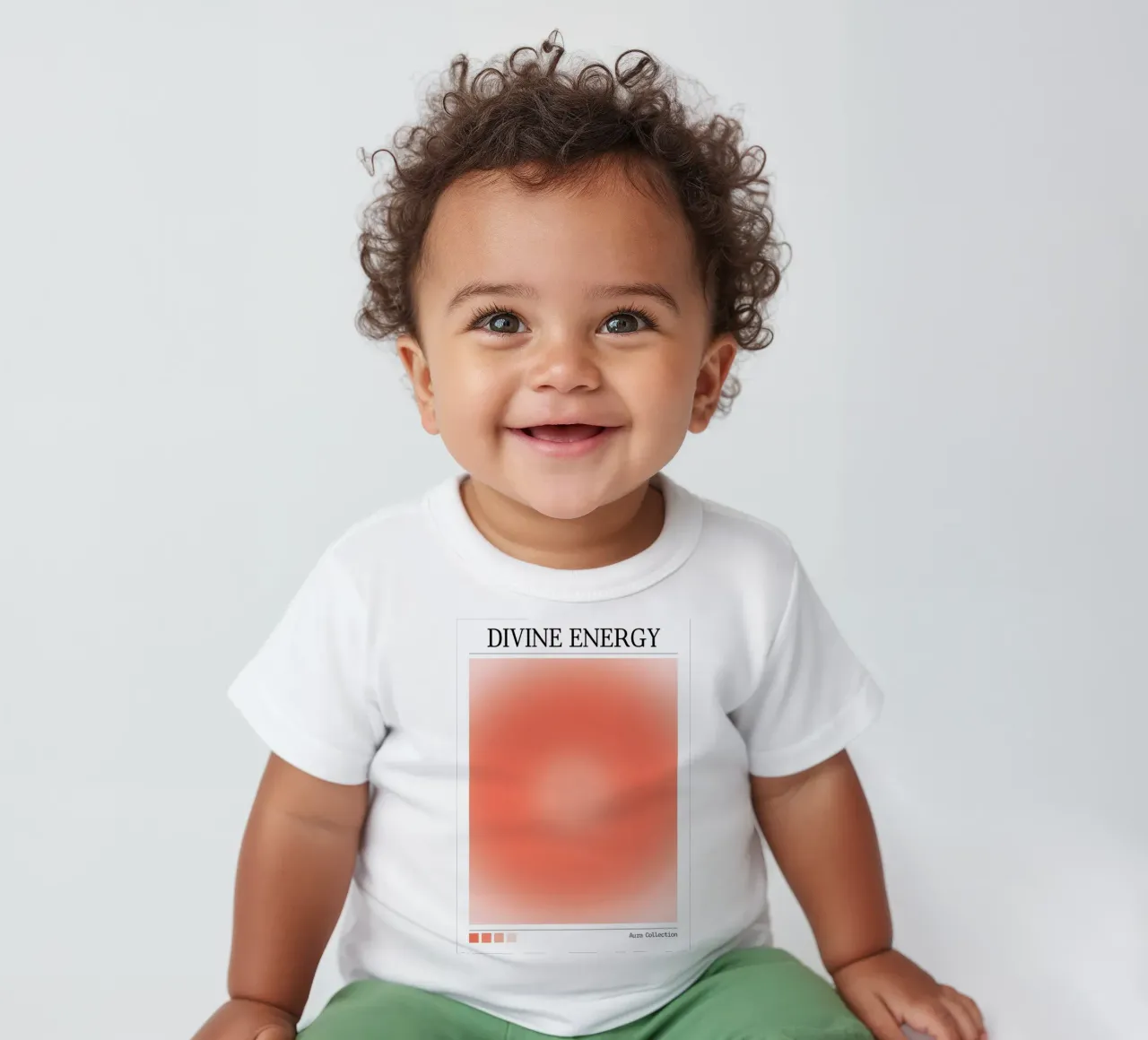 "Divine Energy" Aura Collection Coral Red Gradient Art baby t-shirt by homdeco