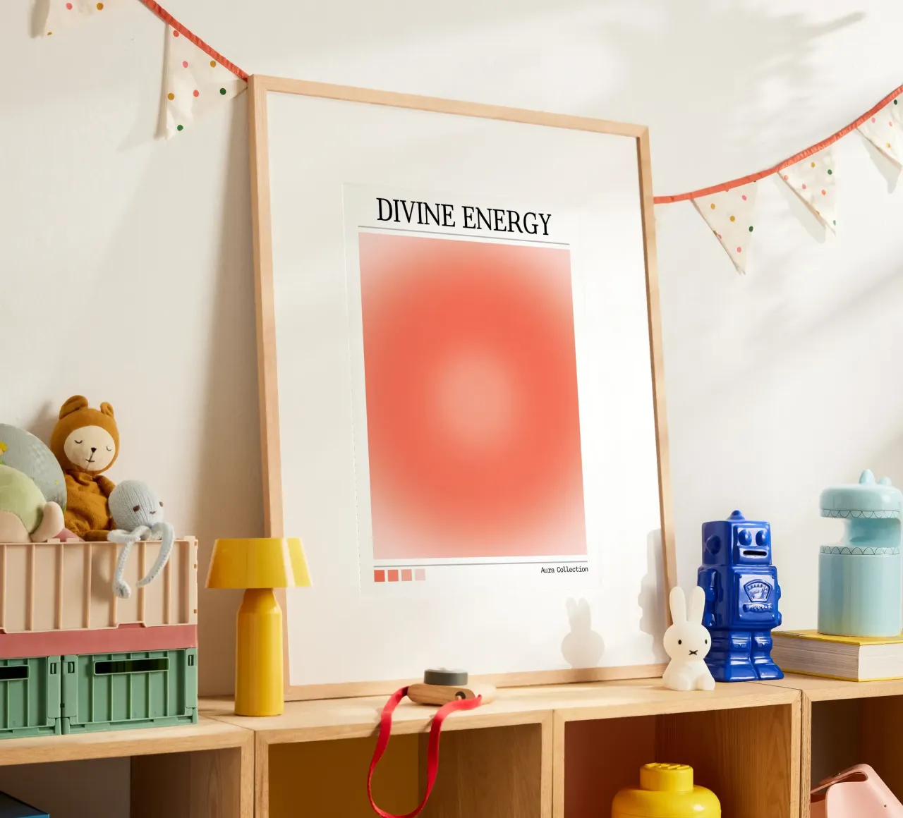 "Divine Energy" Aura Collection Coral Red Gradient Art hahnemühle by homdeco