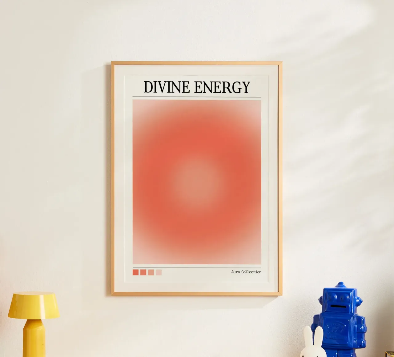 "Divine Energy" Aura Collection Coral Red Gradient Art hahnemühle by homdeco
