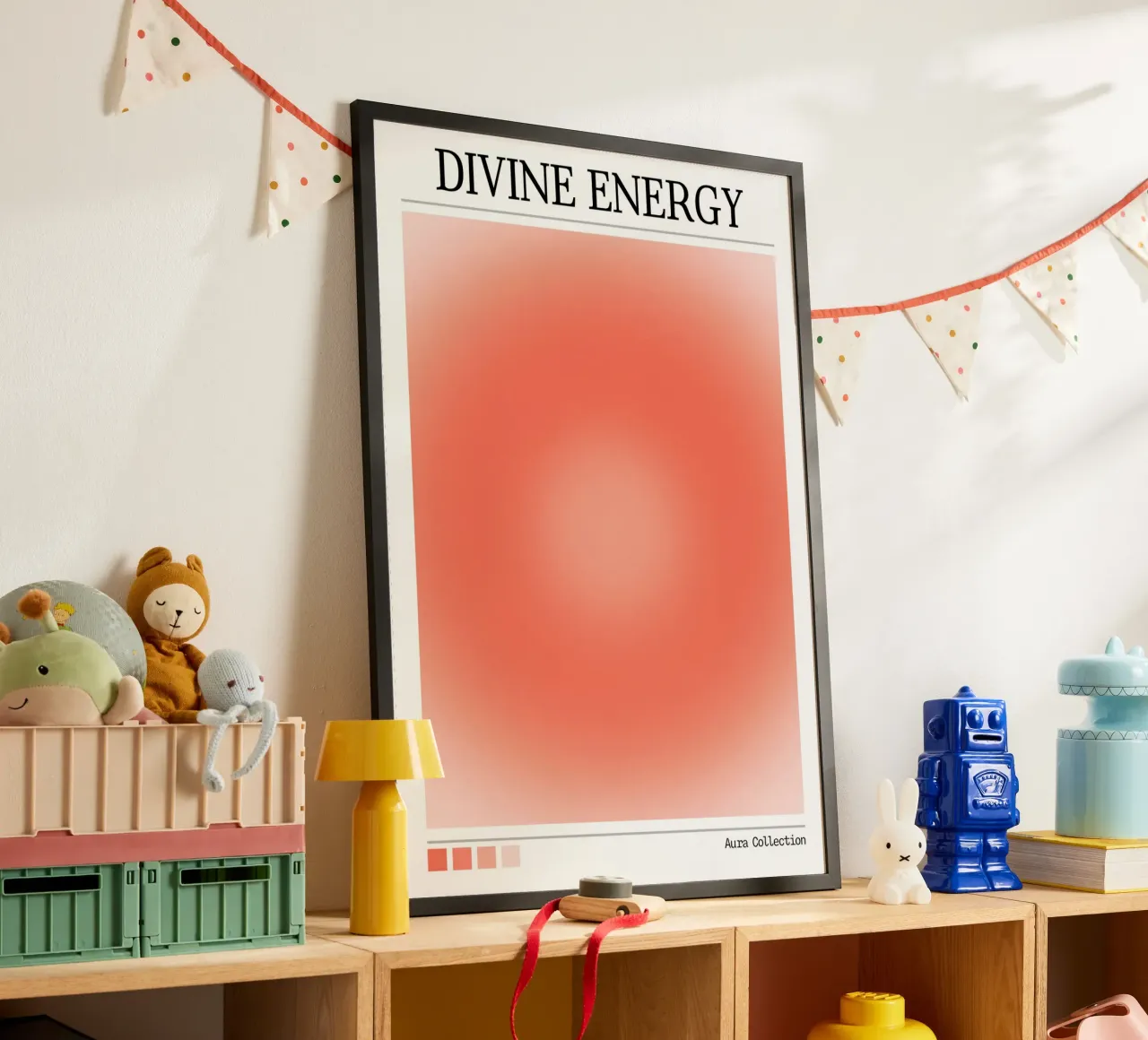 "Divine Energy" Aura Collection Coral Red Gradient Art hahnemühle by homdeco