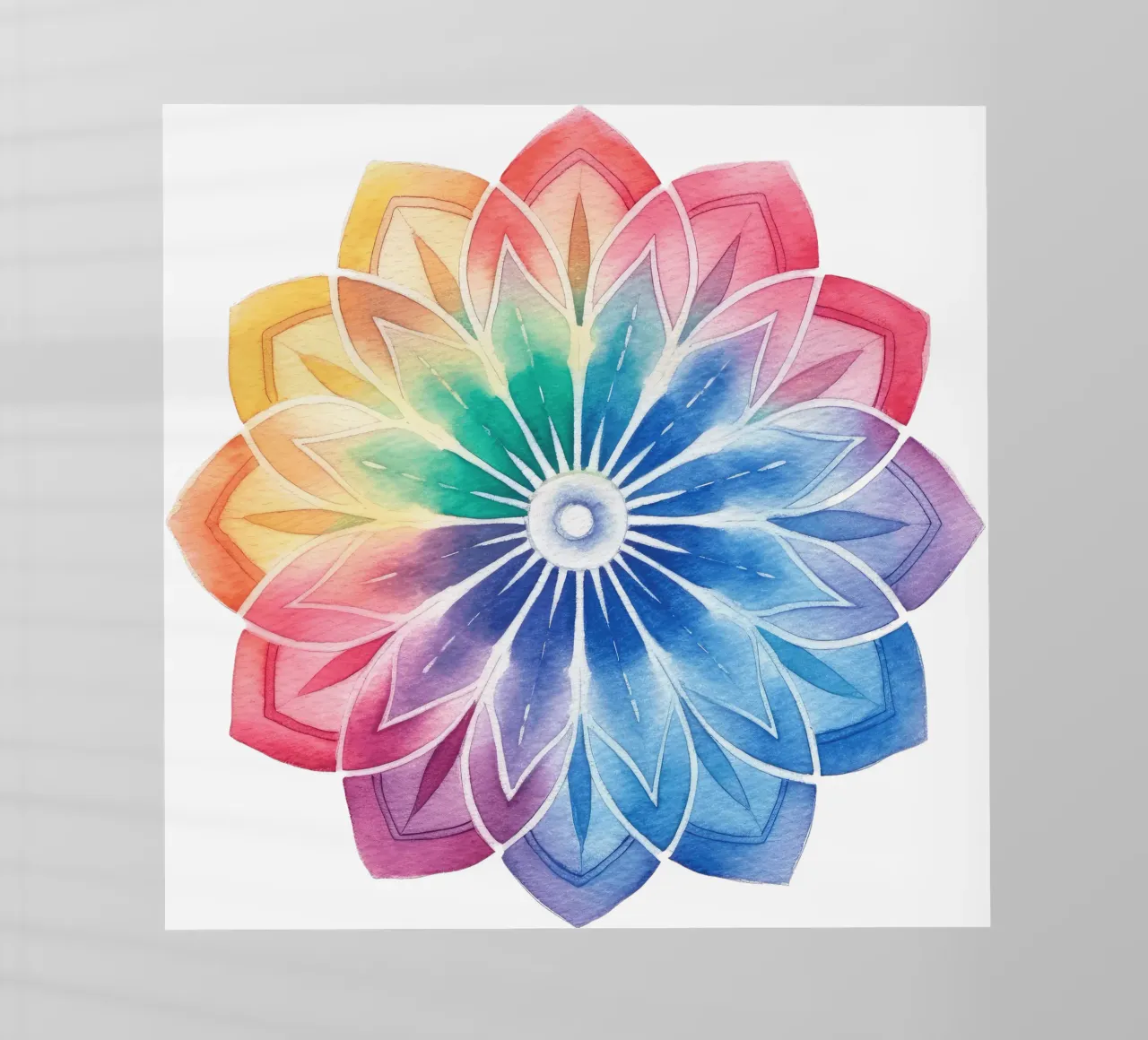 Mandala arcobaleno acquerellato pellicola backlit da Spiritual Touch