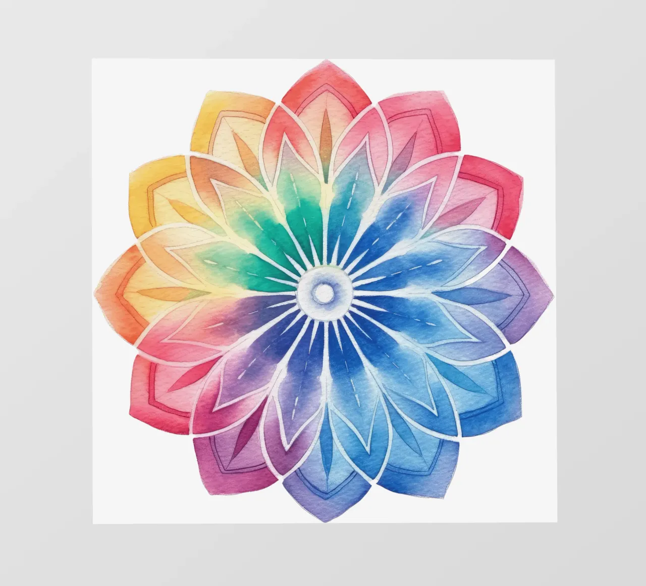 Mandala arcobaleno acquerellato pellicola backlit da Spiritual Touch