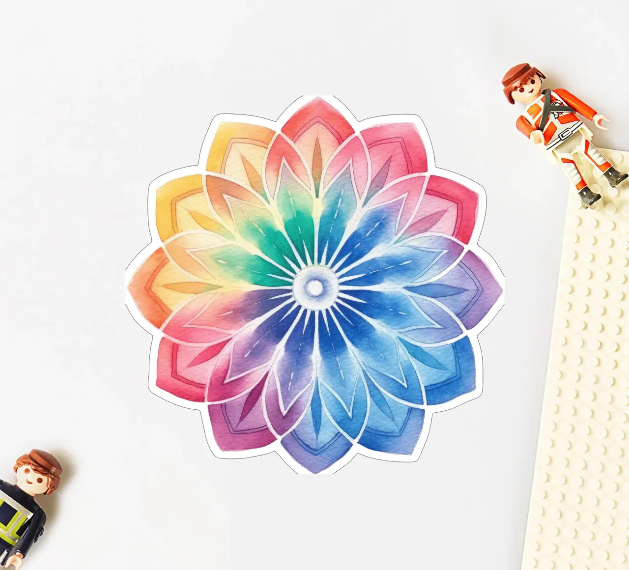 Mandala arcobaleno acquerellato adesivo da Spiritual Touch