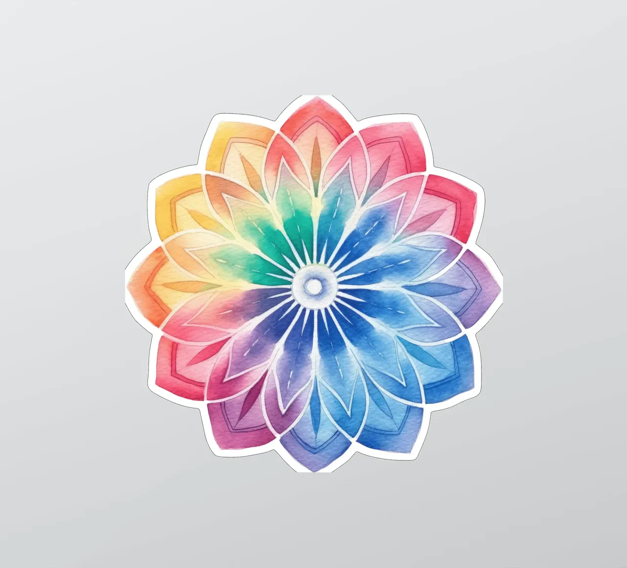 Mandala arcobaleno acquerellato adesivo da Spiritual Touch