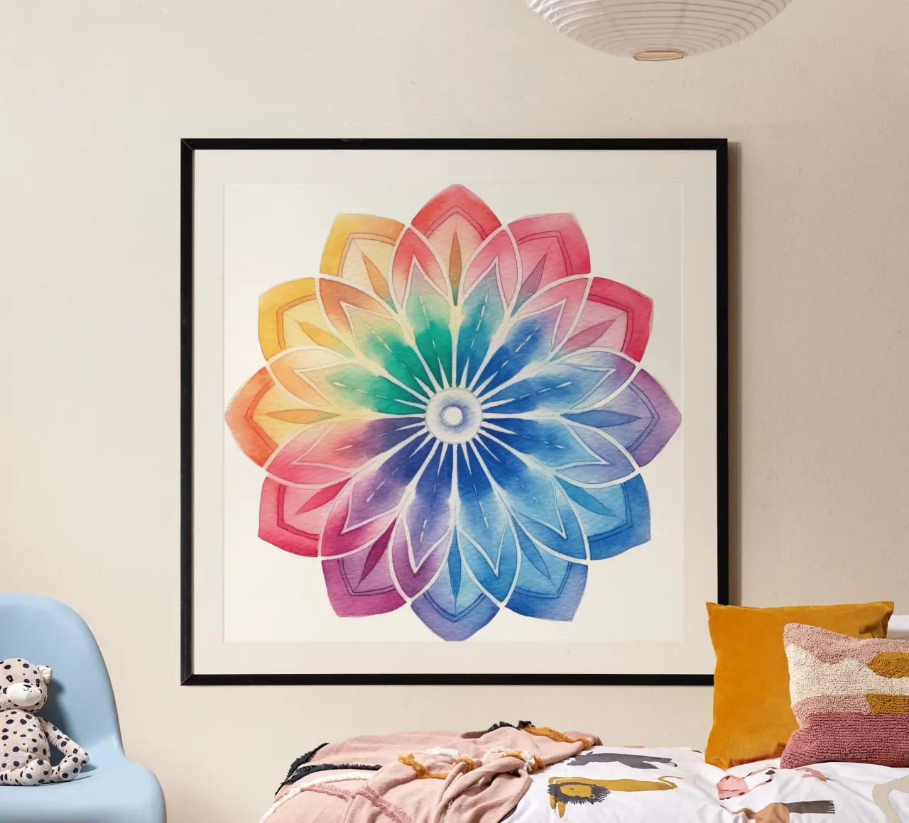Mandala arcobaleno acquerellato carta hahnemühle da Spiritual Touch