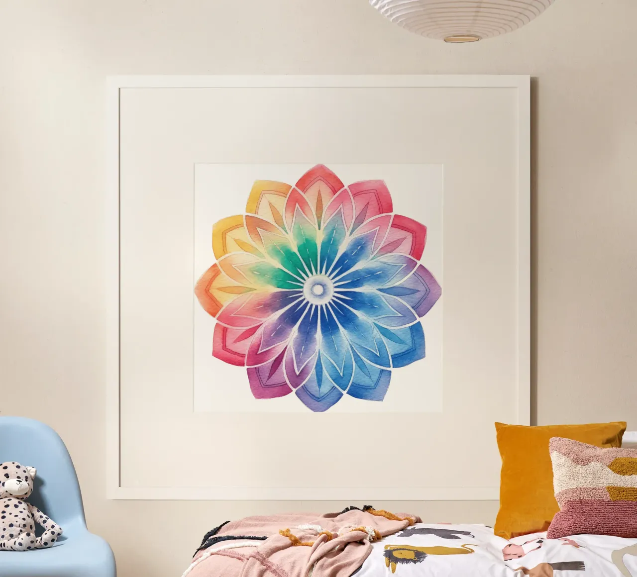 Mandala arcobaleno acquerellato carta hahnemühle da Spiritual Touch
