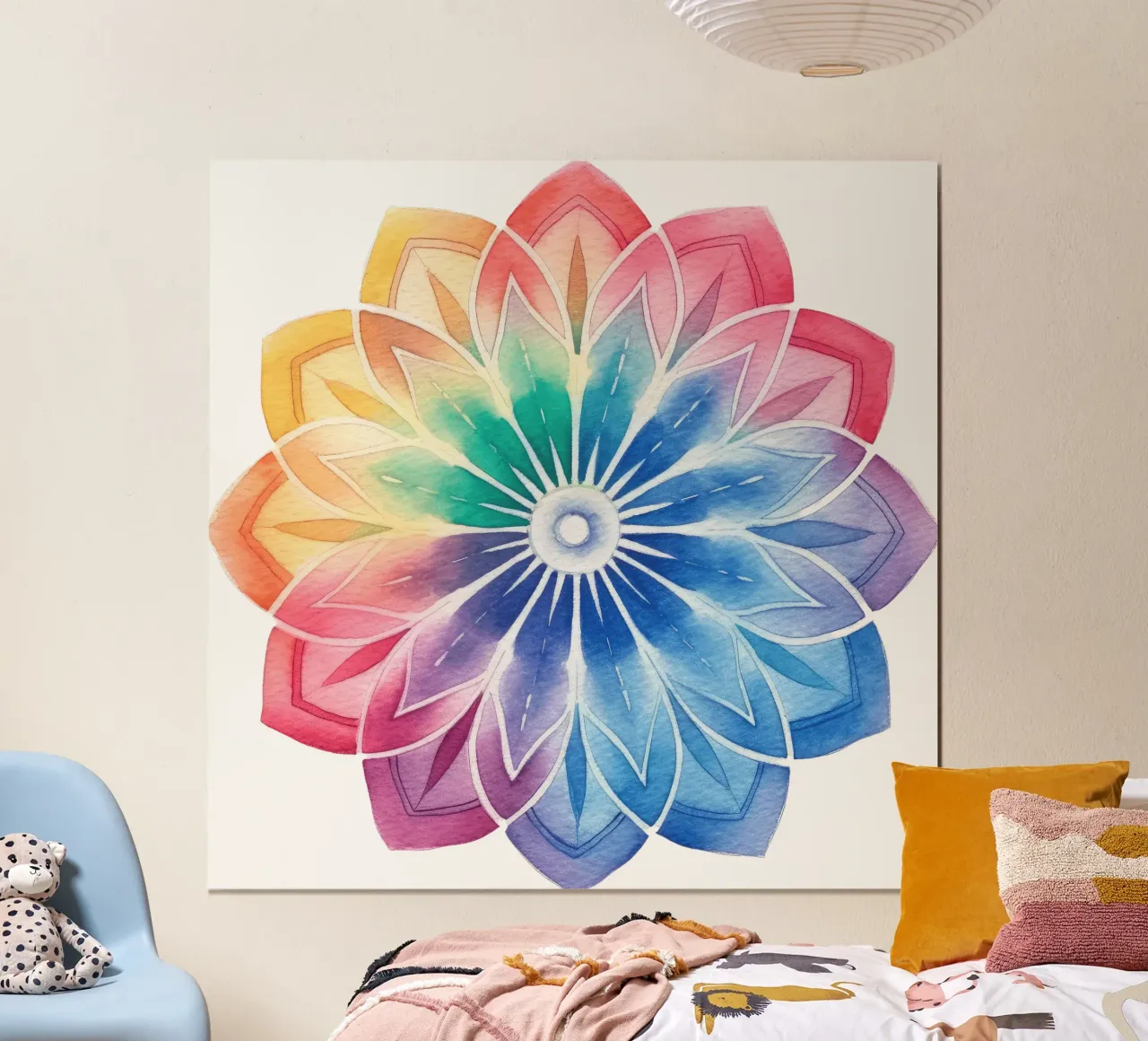 Mandala arcobaleno acquerellato carta hahnemühle da Spiritual Touch