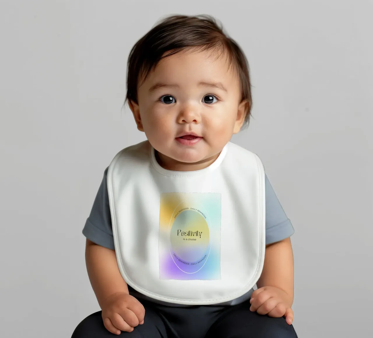 "La positività è una scelta" Aura Gradient Daily Reminder Art bavaglino da homdeco