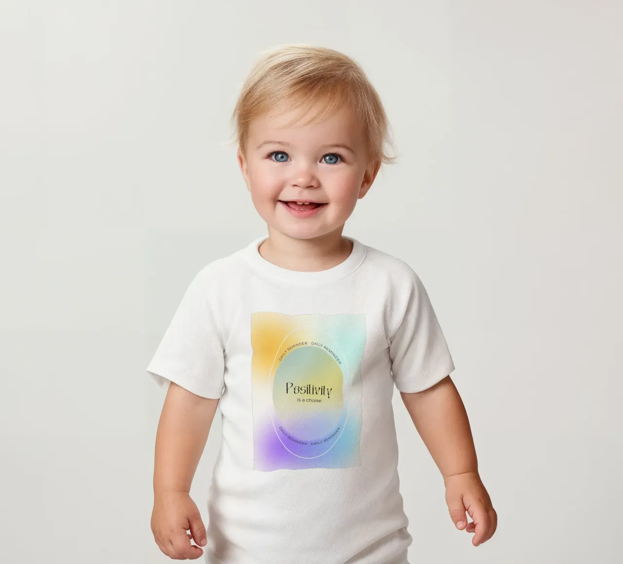 "La positività è una scelta" Aura Gradient Daily Reminder Art maglietta neonato da homdeco