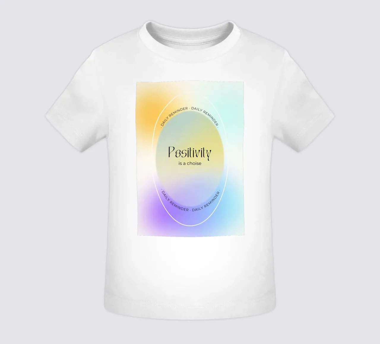 "Positividad es una elección" Aura Gradient Daily Reminder Art camiseta de bebé de homdeco