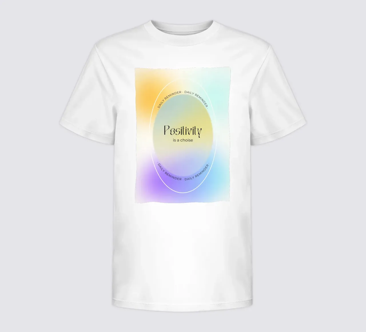 "La positività è una scelta" Aura Gradient Daily Reminder Art t-shirt bambini da homdeco