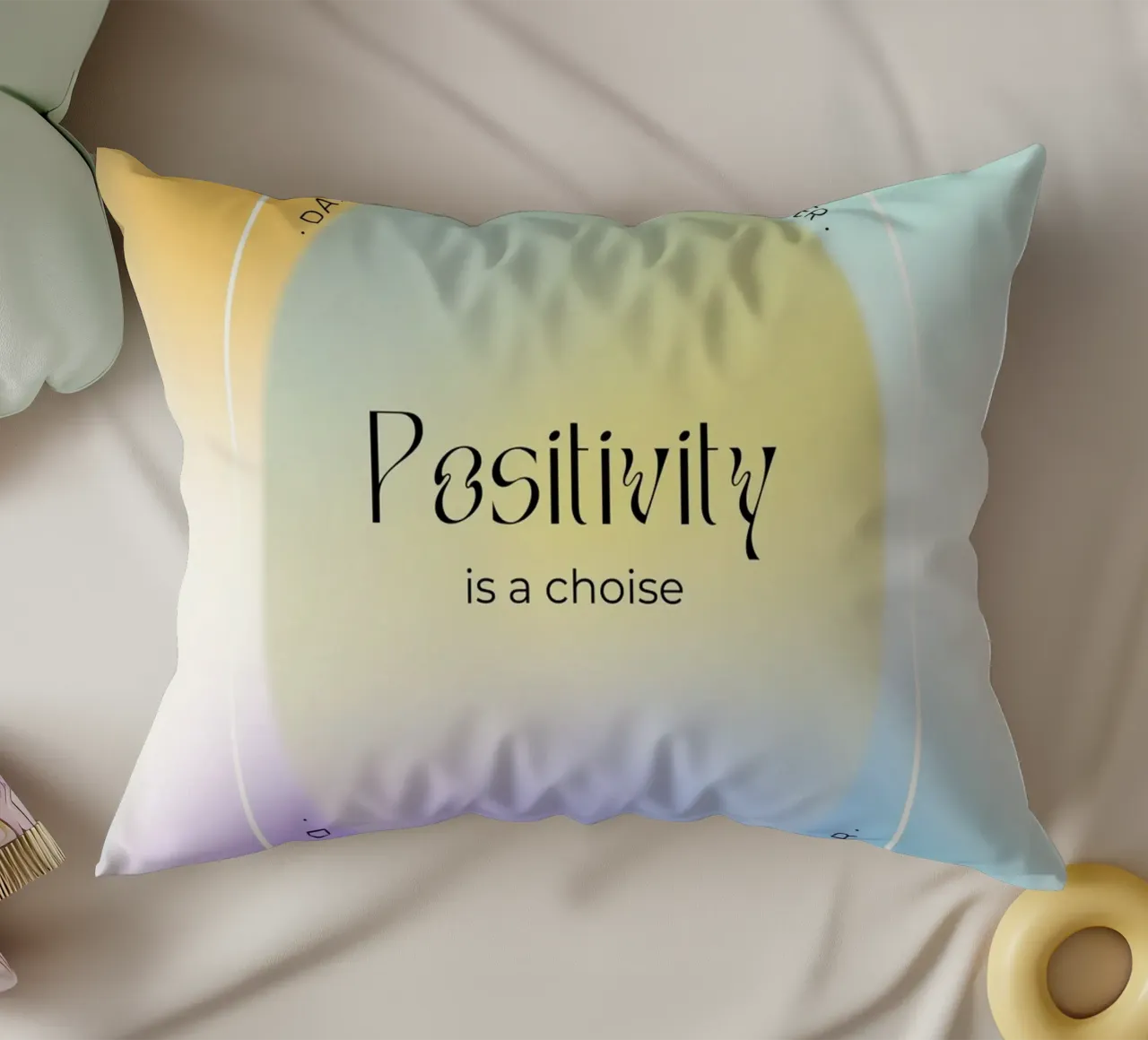 "Positiviteit is een Keuze" Aura Kleurverloop Dagelijkse Herinnering Kunst kussen van homdeco