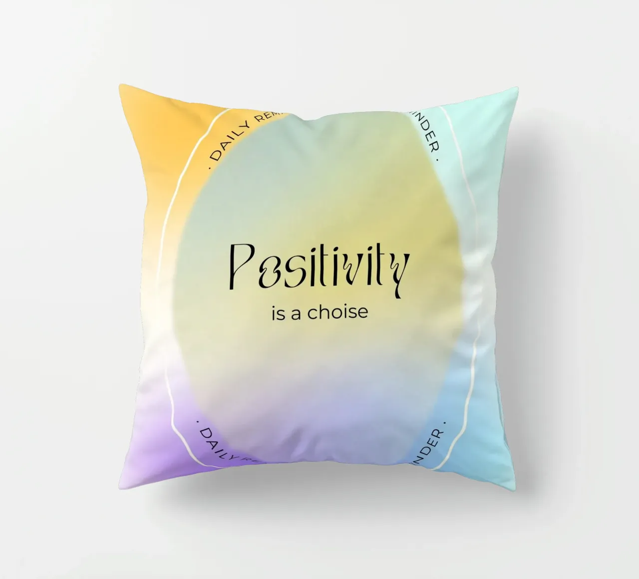 "La positività è una scelta" Aura Gradient Daily Reminder Art cuscino da homdeco