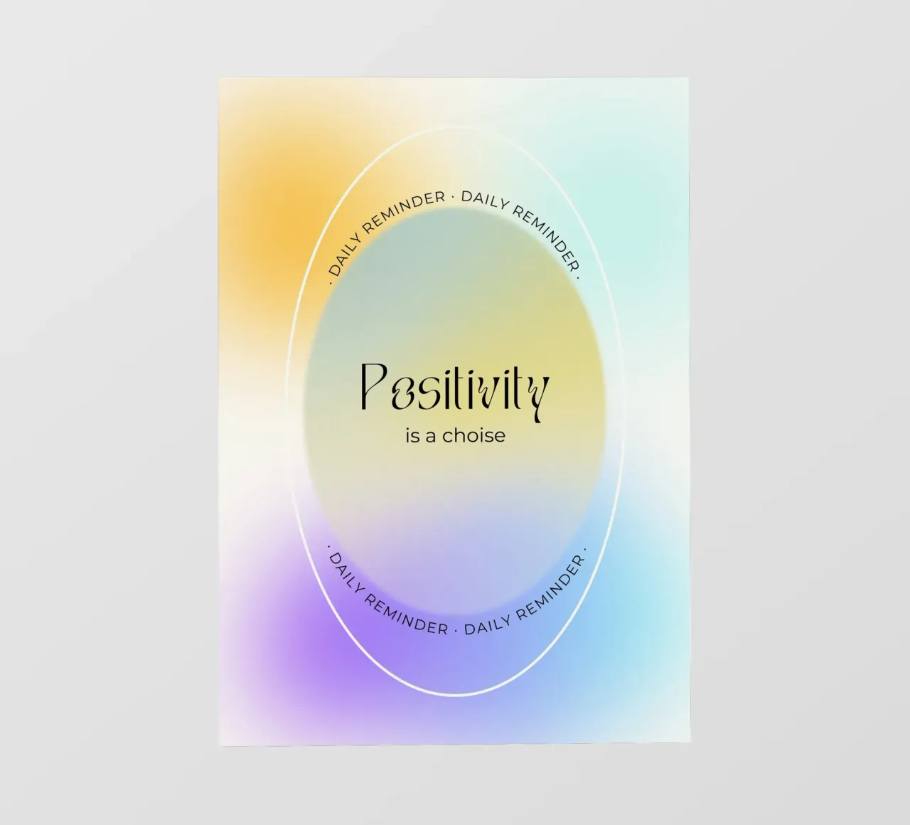 "La positività è una scelta" Aura Gradient Daily Reminder Art pellicola backlit da homdeco