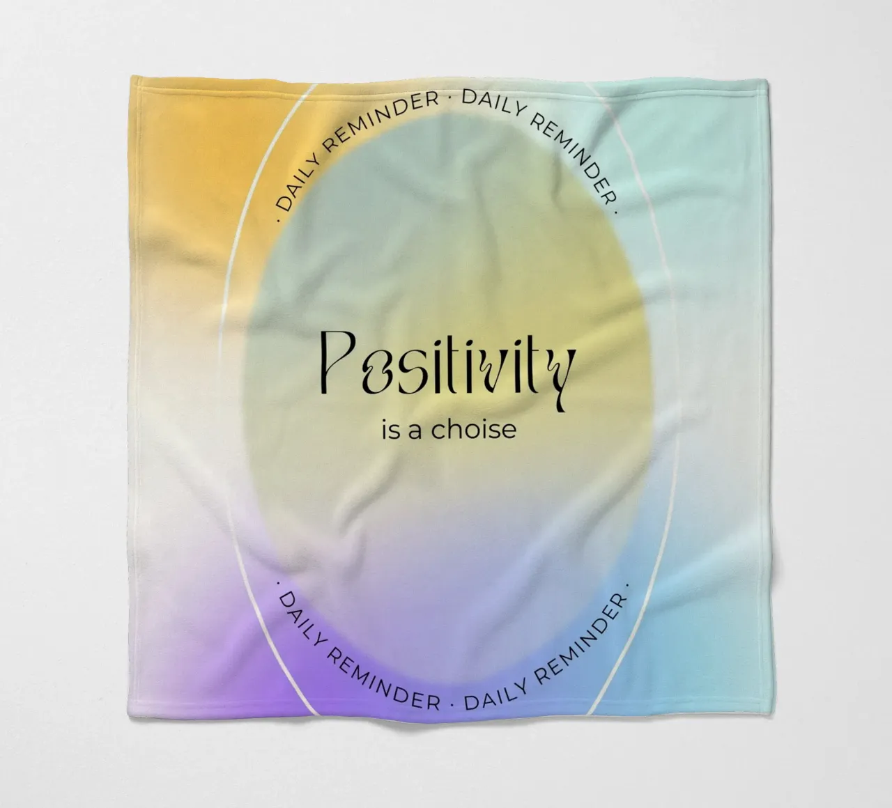"La positività è una scelta" Aura Gradient Daily Reminder Art coperta in pile da homdeco