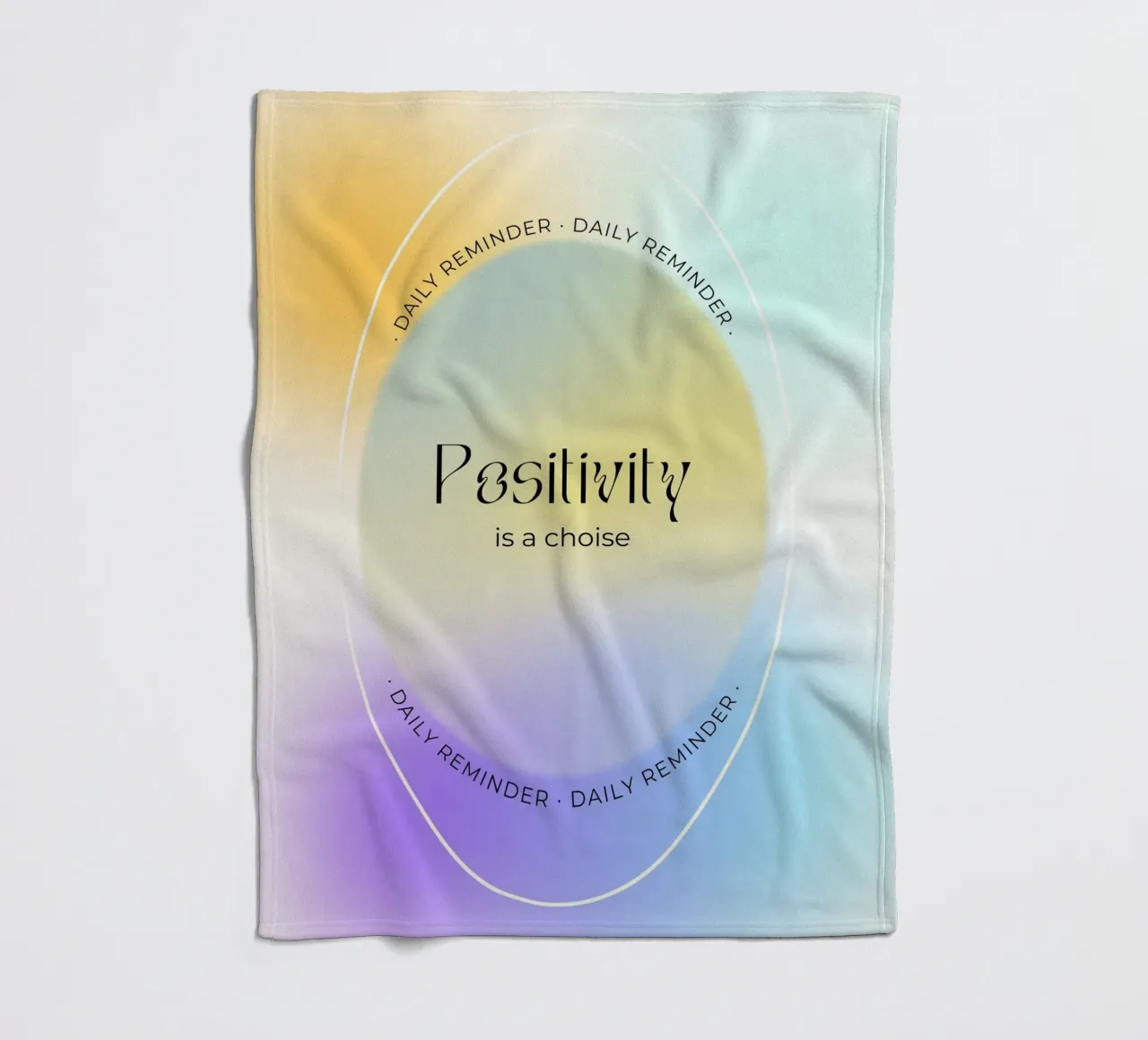 "La positività è una scelta" Aura Gradient Daily Reminder Art coperta in pile da homdeco