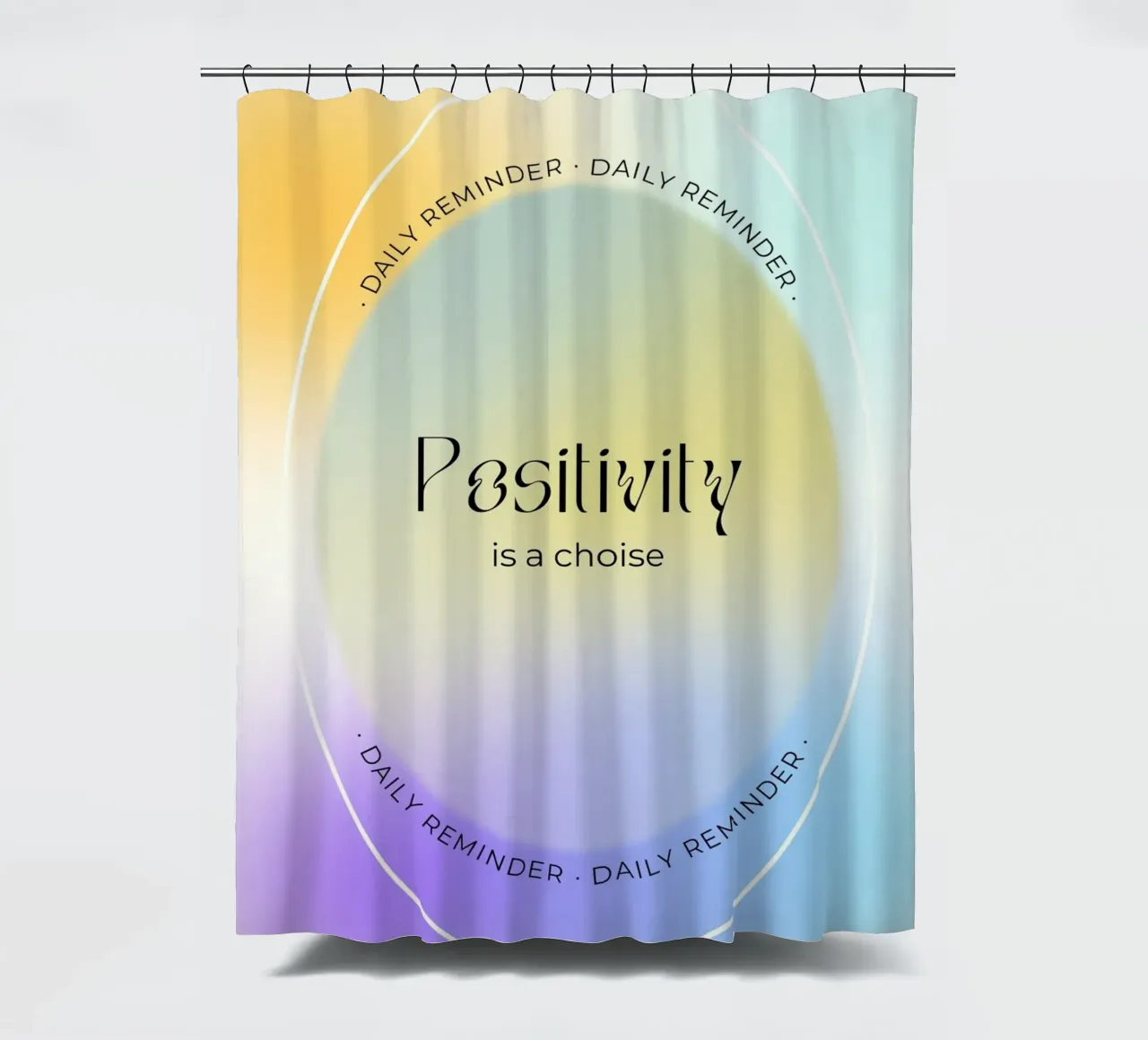 "La positività è una scelta" Aura Gradient Daily Reminder Art tenda da doccia da homdeco