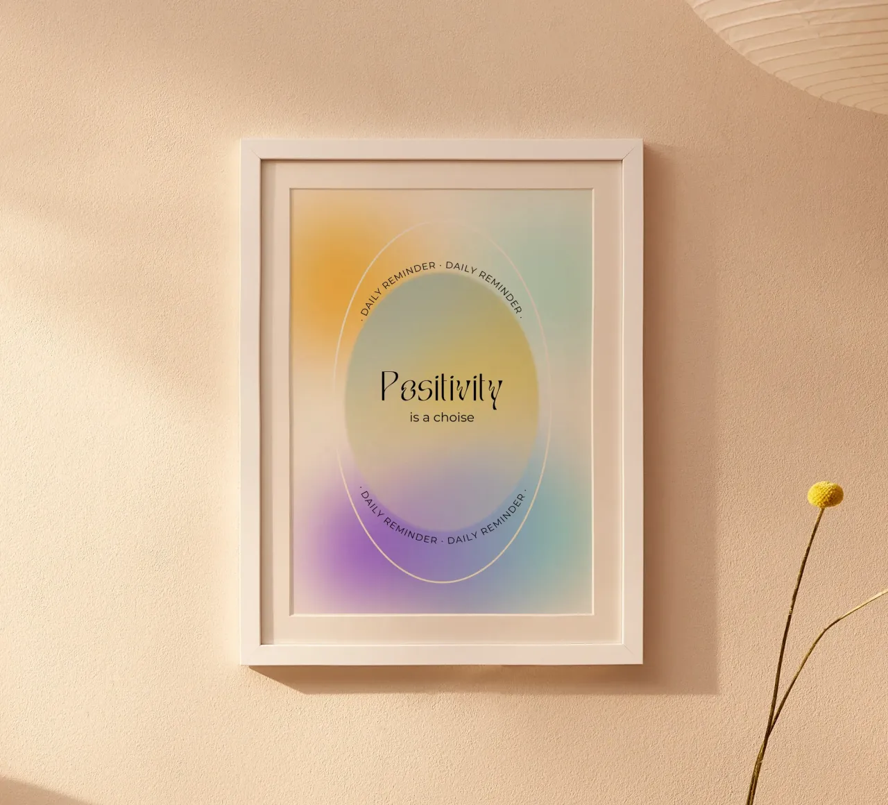 "La positività è una scelta" Aura Gradient Daily Reminder Art poster da homdeco