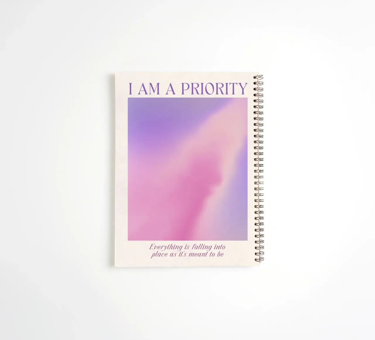 "I Am A Priority" Self-Love Aura Gradient Poster Art spiral notebook by homdeco