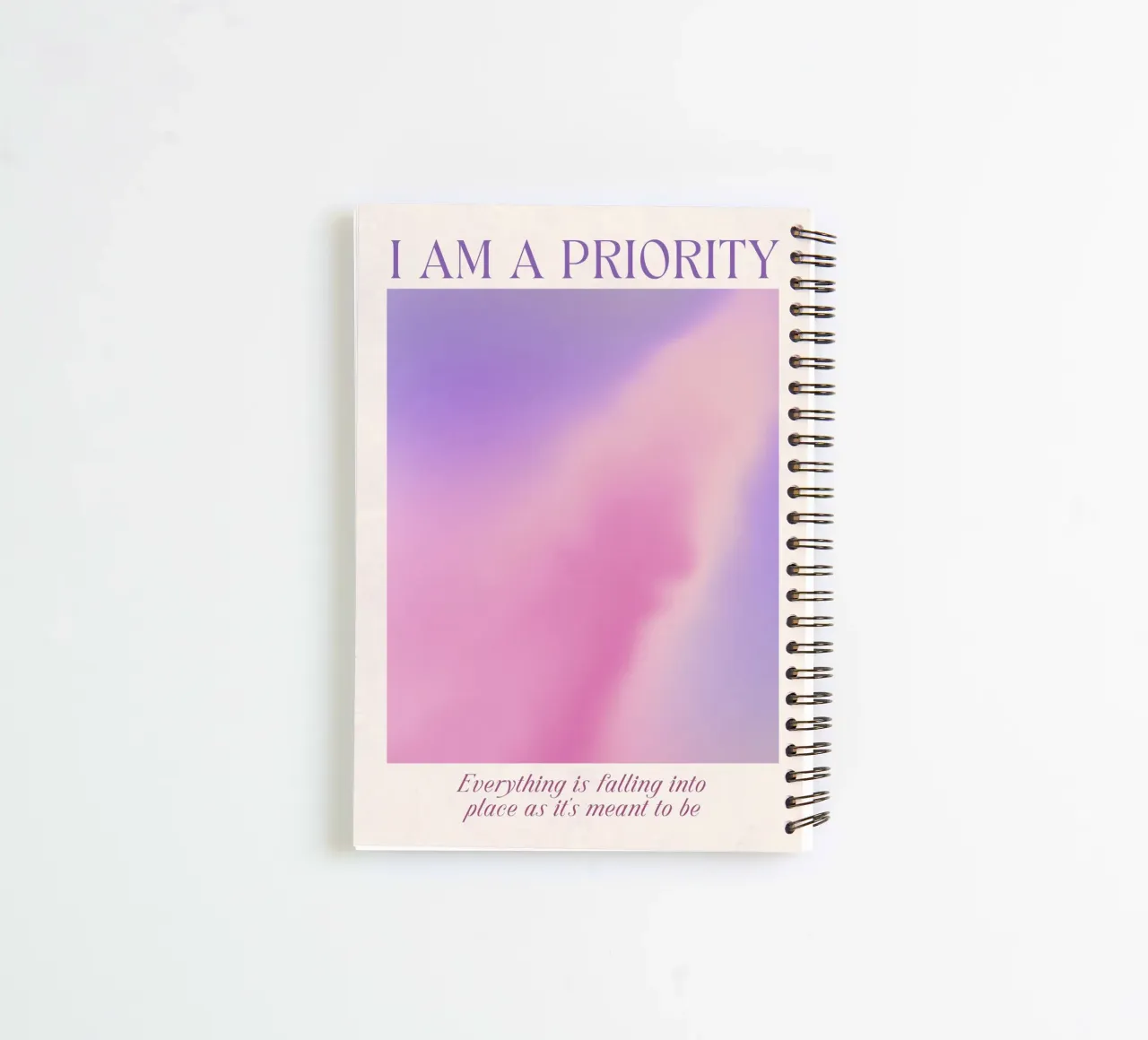 "I Am A Priority" Self-Love Aura Gradient Poster Art spiral notebook by homdeco