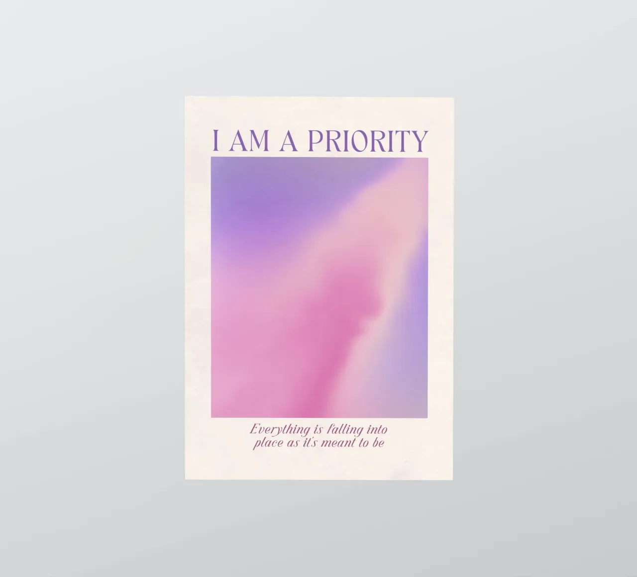 Poster d'autore "Io sono una priorità" - Aura di amore per se stessi adesivo da homdeco