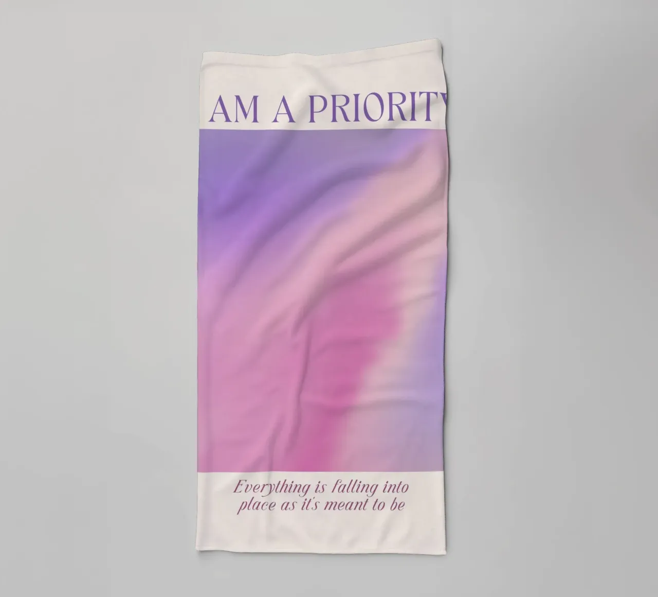Poster d'autore "Io sono una priorità" - Aura di amore per se stessi asciugamano da bagno da homdeco