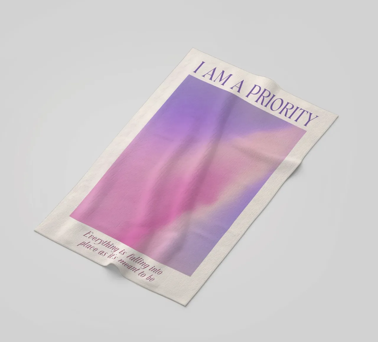 Poster d'autore "Io sono una priorità" - Aura di amore per se stessi telo mare da homdeco