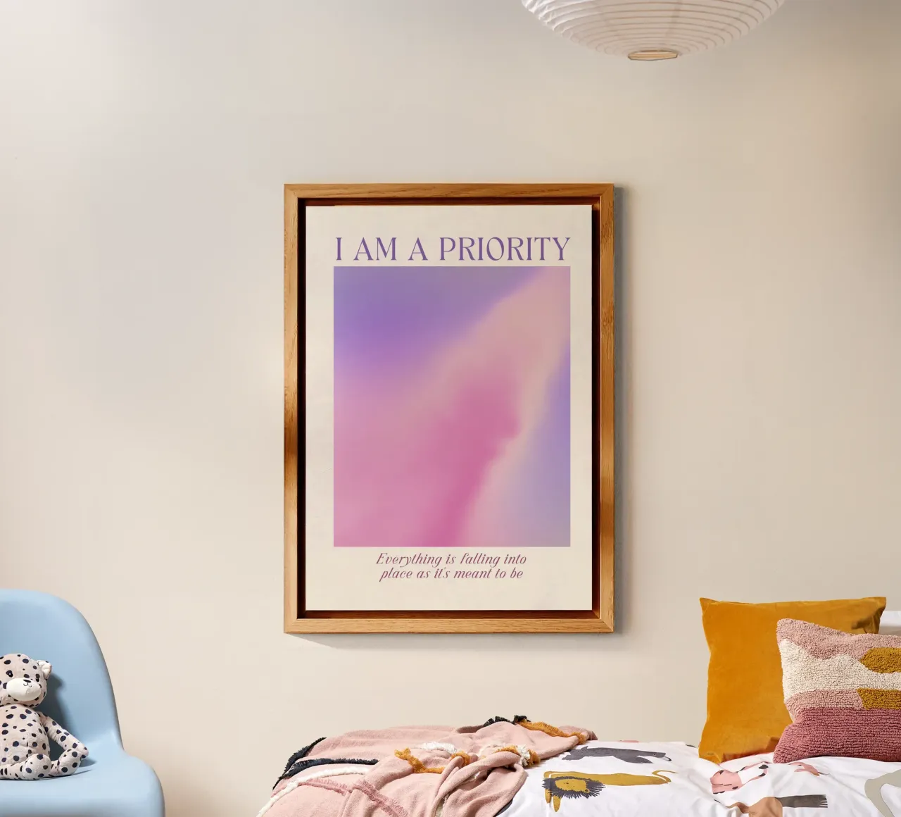 Poster d'autore "Io sono una priorità" - Aura di amore per se stessi alluminio dibond da homdeco