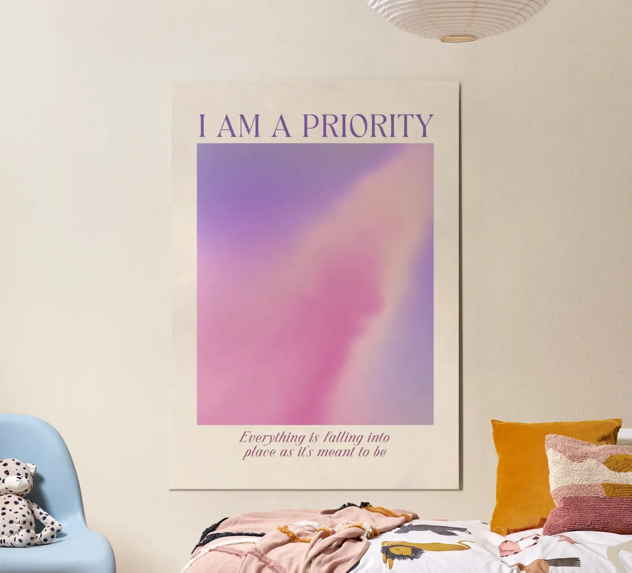 Poster d'autore "Io sono una priorità" - Aura di amore per se stessi alluminio dibond da homdeco