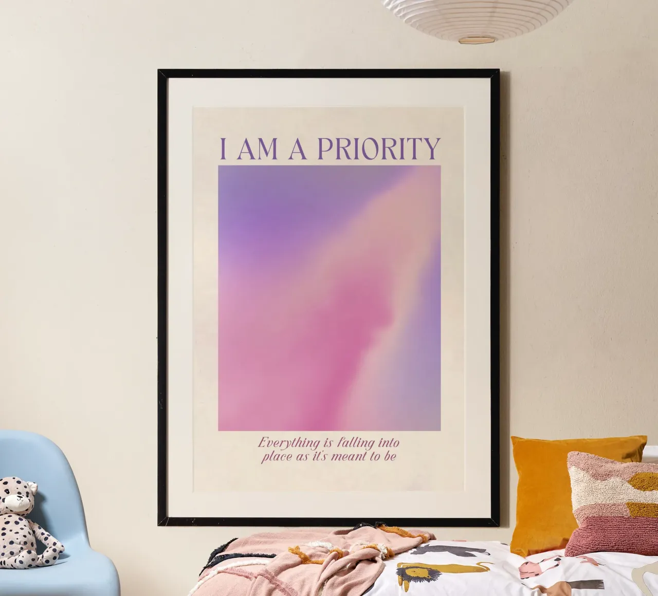 Poster d'autore "Io sono una priorità" - Aura di amore per se stessi carta hahnemühle da homdeco