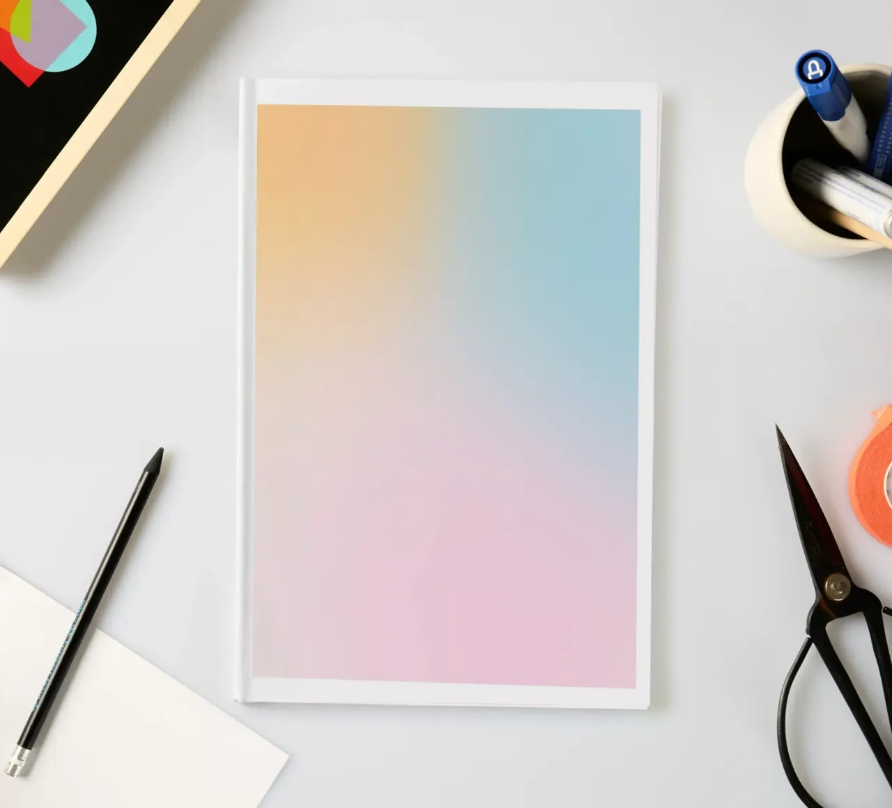 Pastel Sunset Sky Gradient Abstract Wall Art Print notebook by homdeco
